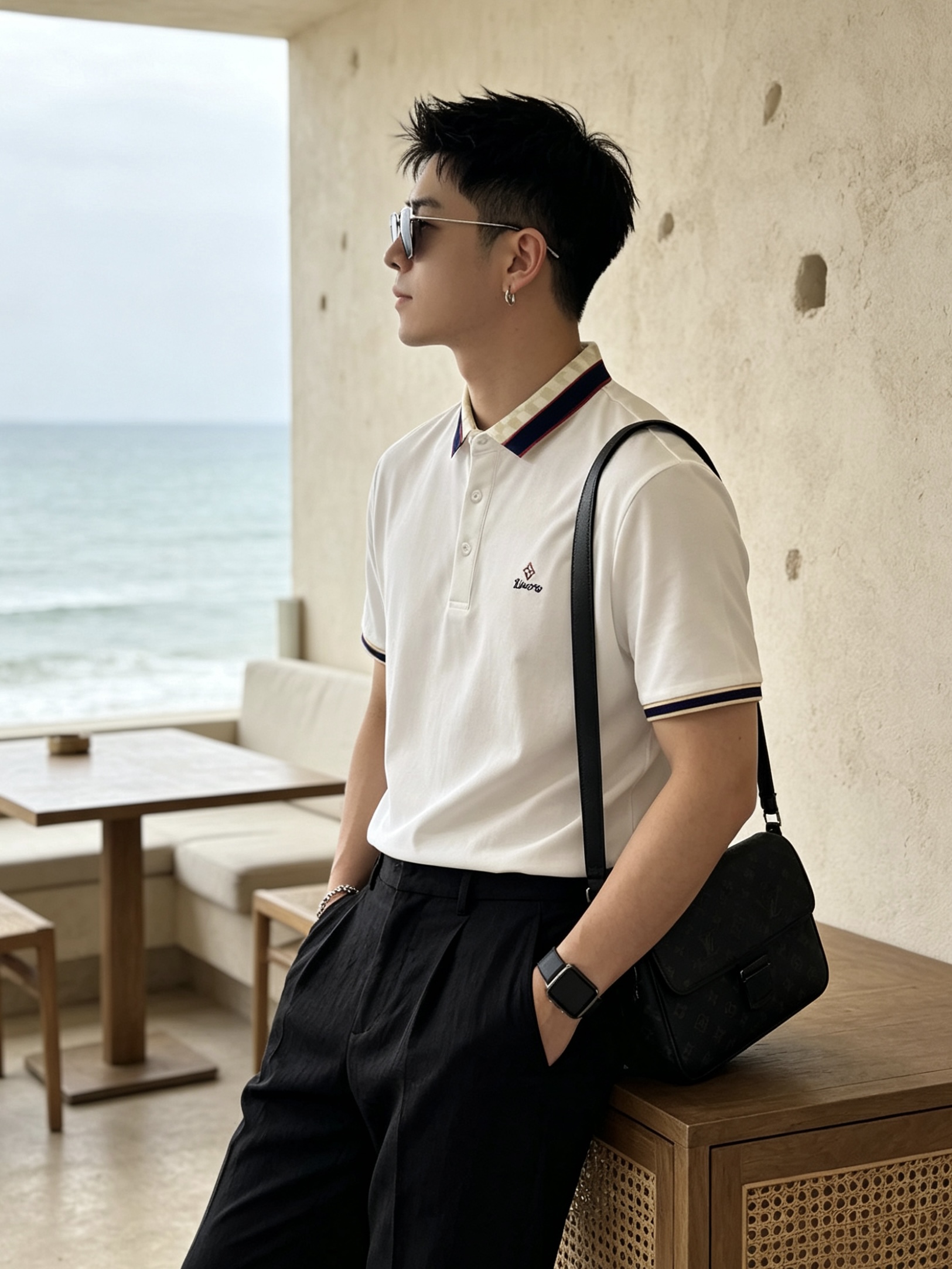 🔥 路易威登 Louis Vuitton 棋盘格领刺绣短袖Polo衫📏 尺码：M-3XL💎 面料工艺甄选