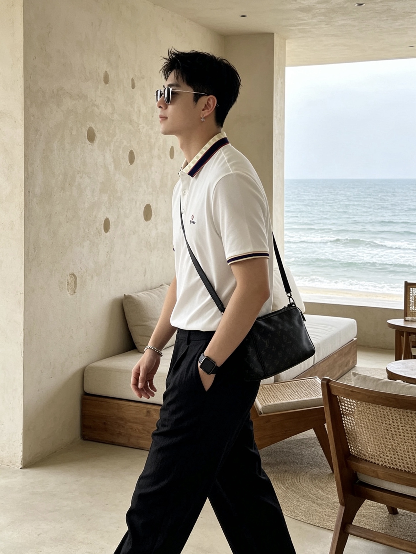 🔥 路易威登 Louis Vuitton 棋盘格领刺绣短袖Polo衫📏 尺码：M-3XL💎 面料工艺甄选