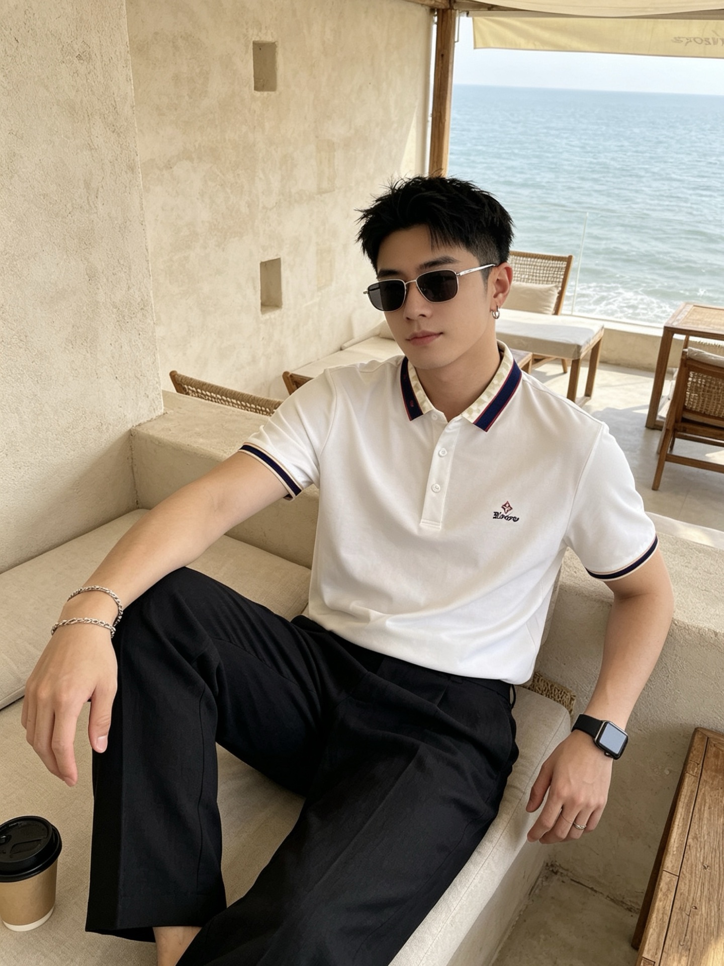 🔥 路易威登 Louis Vuitton 棋盘格领刺绣短袖Polo衫📏 尺码：M-3XL💎 面料工艺甄选