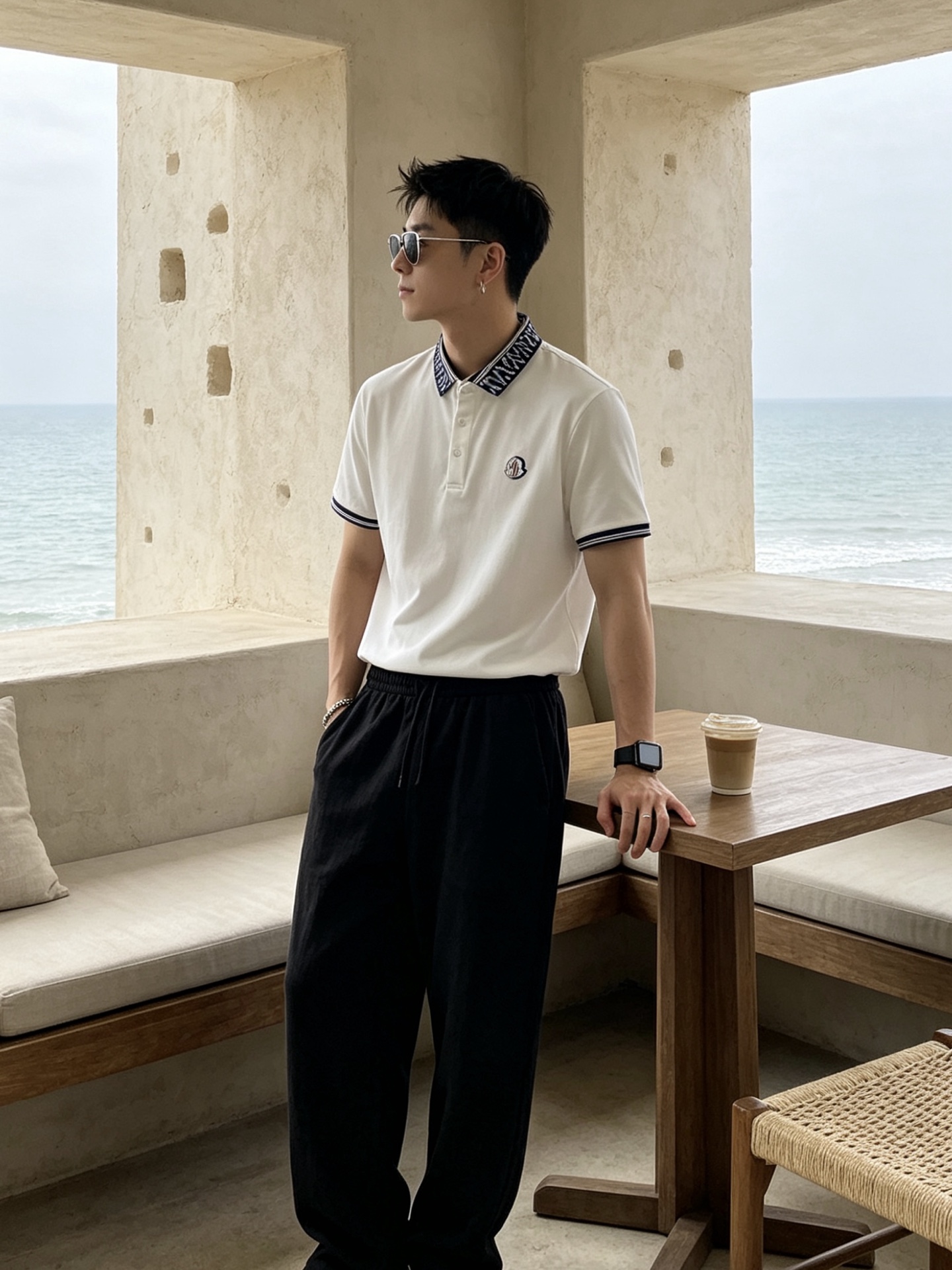 🔥 盟可睐 Moncler 字母提花领刺绣短袖Polo衫📏 尺码：M-3XL💎 面料工艺甄选高支精梳珠地