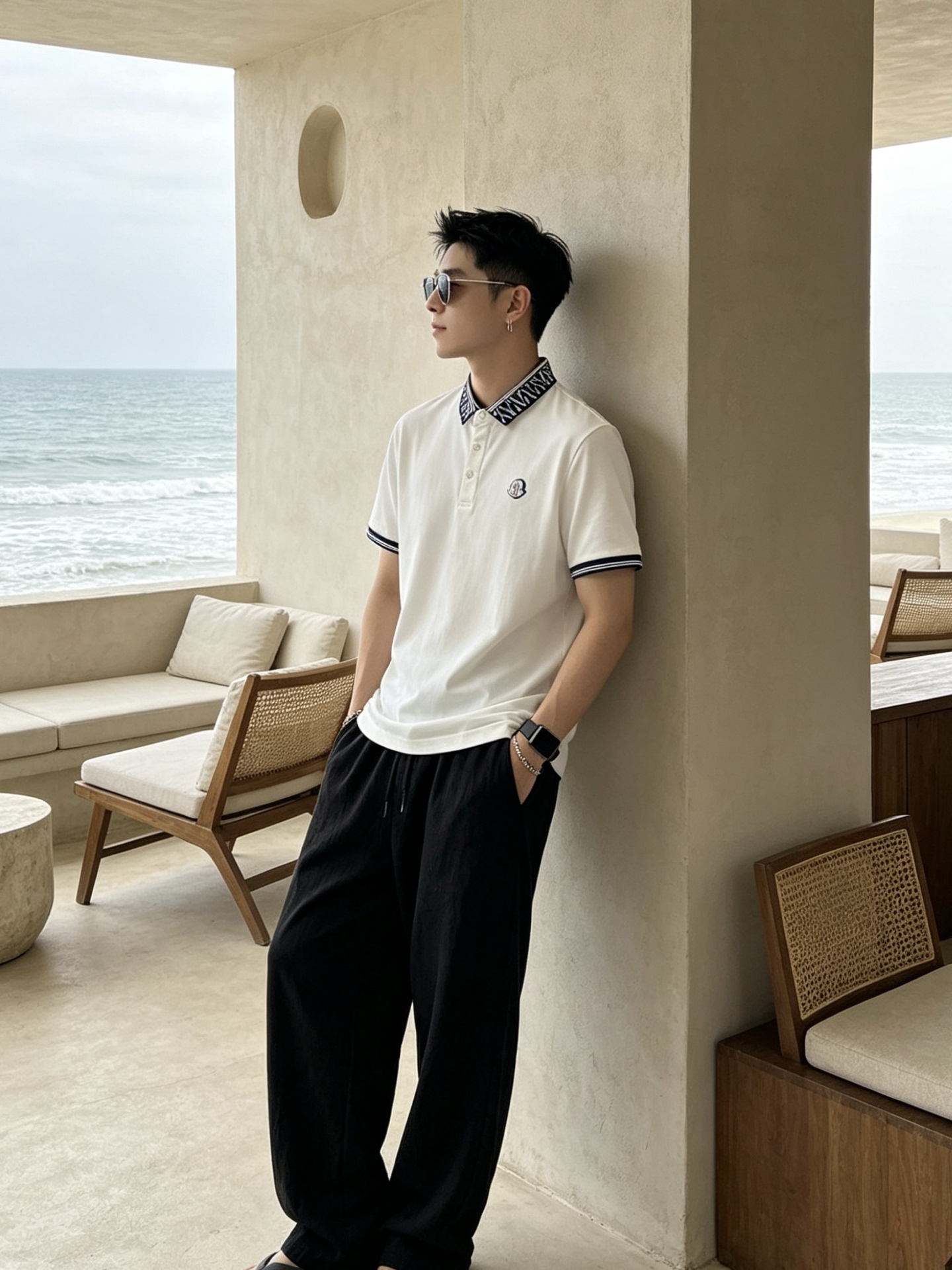 🔥 盟可睐 Moncler 字母提花领刺绣短袖Polo衫📏 尺码：M-3XL💎 面料工艺甄选高支精梳珠地