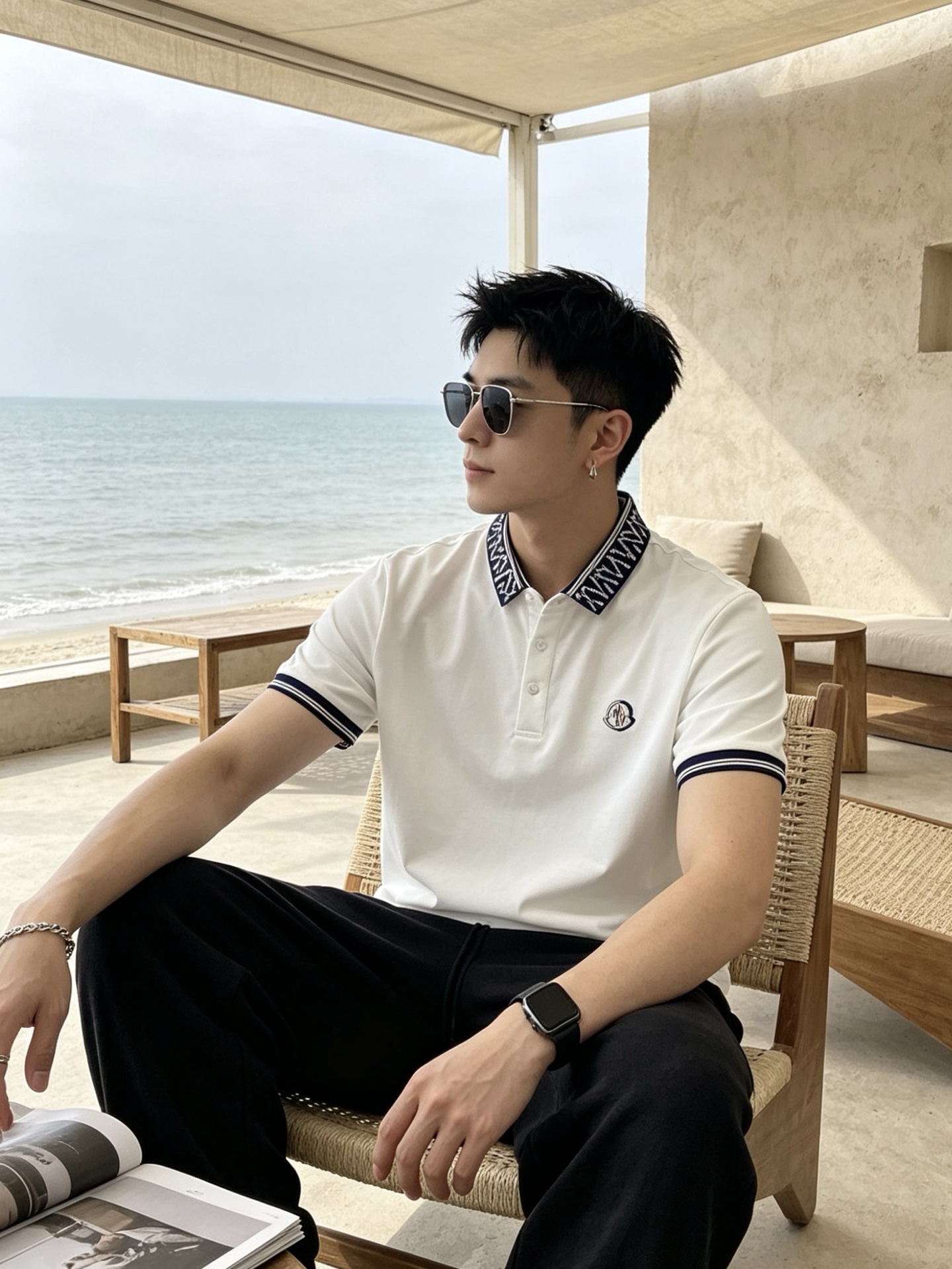 🔥 盟可睐 Moncler 字母提花领刺绣短袖Polo衫📏 尺码：M-3XL💎 面料工艺甄选高支精梳珠地