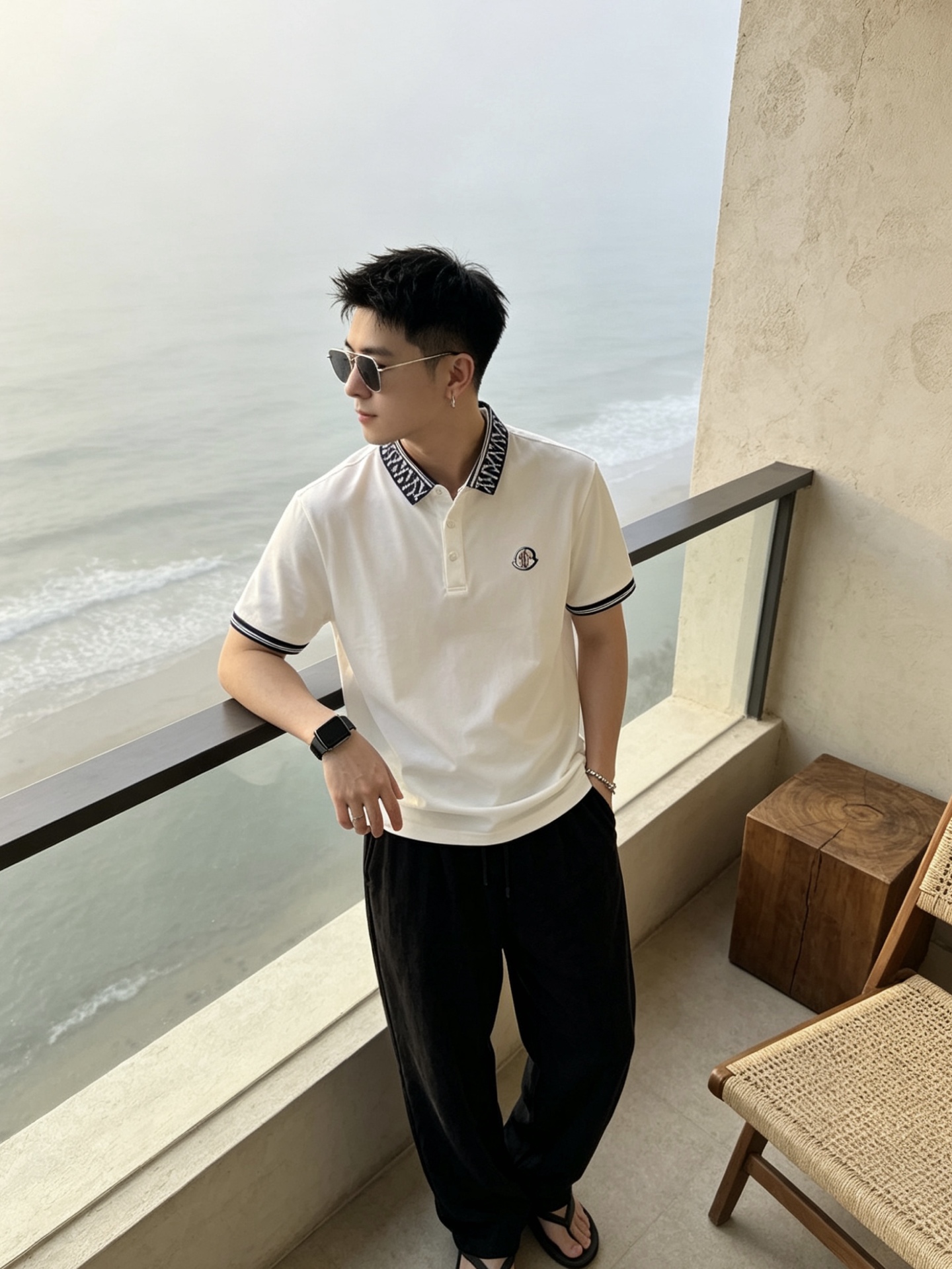 🔥 盟可睐 Moncler 字母提花领刺绣短袖Polo衫📏 尺码：M-3XL💎 面料工艺甄选高支精梳珠地