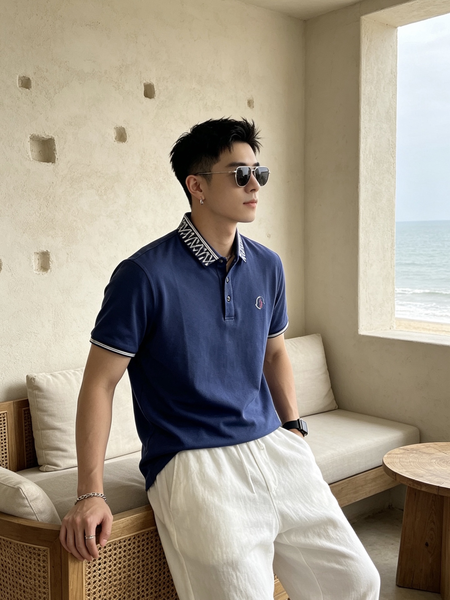 🔥 盟可睐 Moncler 字母提花领刺绣短袖Polo衫📏 尺码：M-3XL💎 面料工艺甄选高支精梳珠地