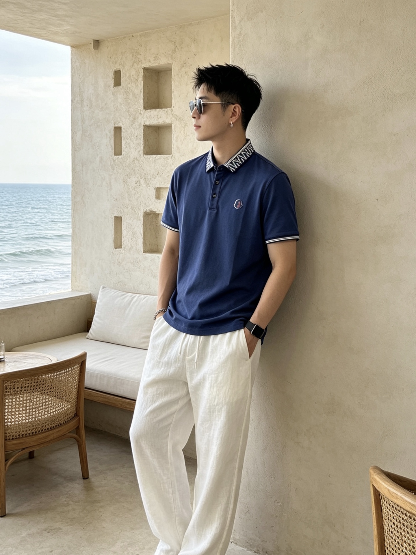 🔥 盟可睐 Moncler 字母提花领刺绣短袖Polo衫📏 尺码：M-3XL💎 面料工艺甄选高支精梳珠地