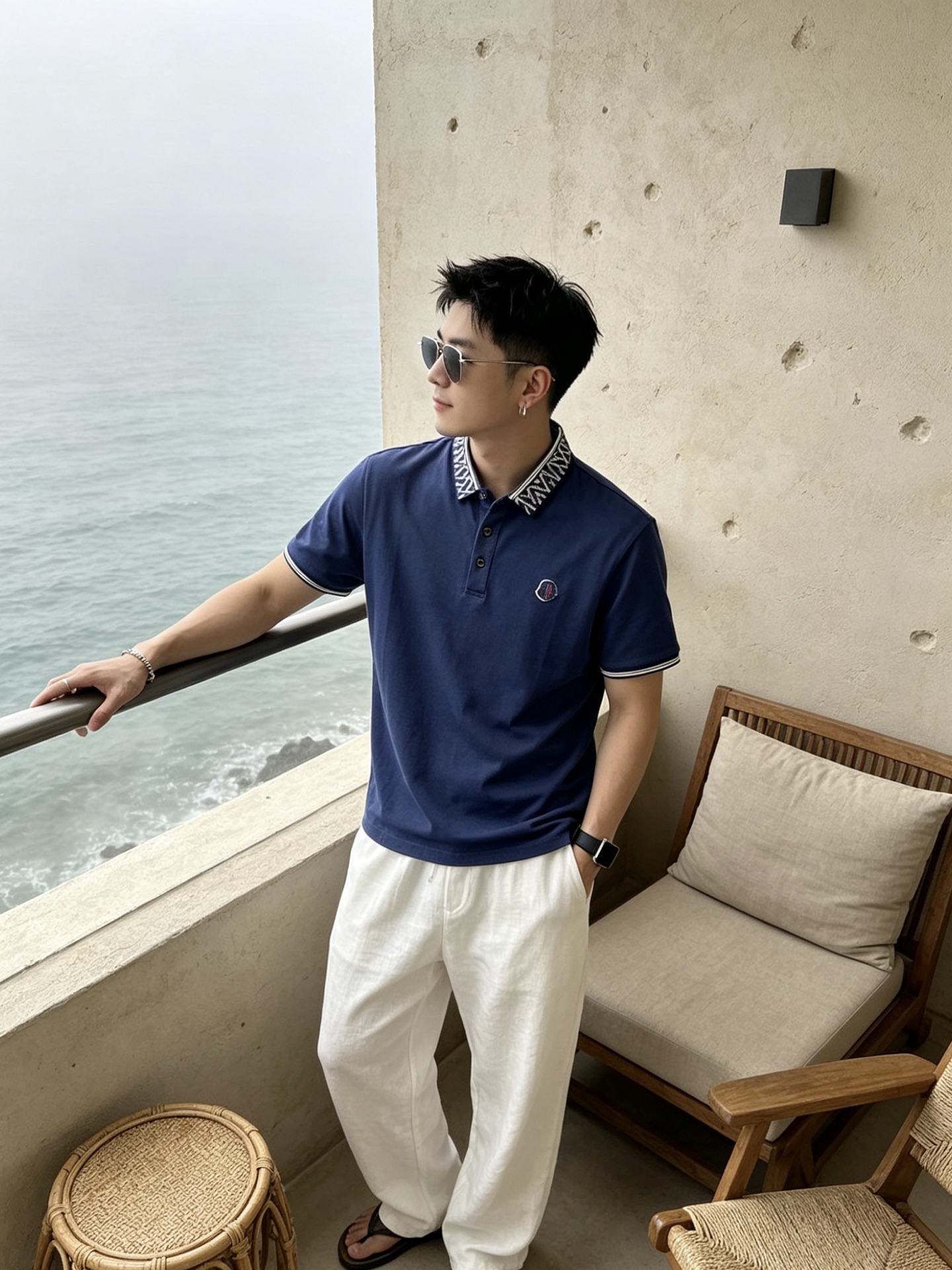 🔥 盟可睐 Moncler 字母提花领刺绣短袖Polo衫📏 尺码：M-3XL💎 面料工艺甄选高支精梳珠地