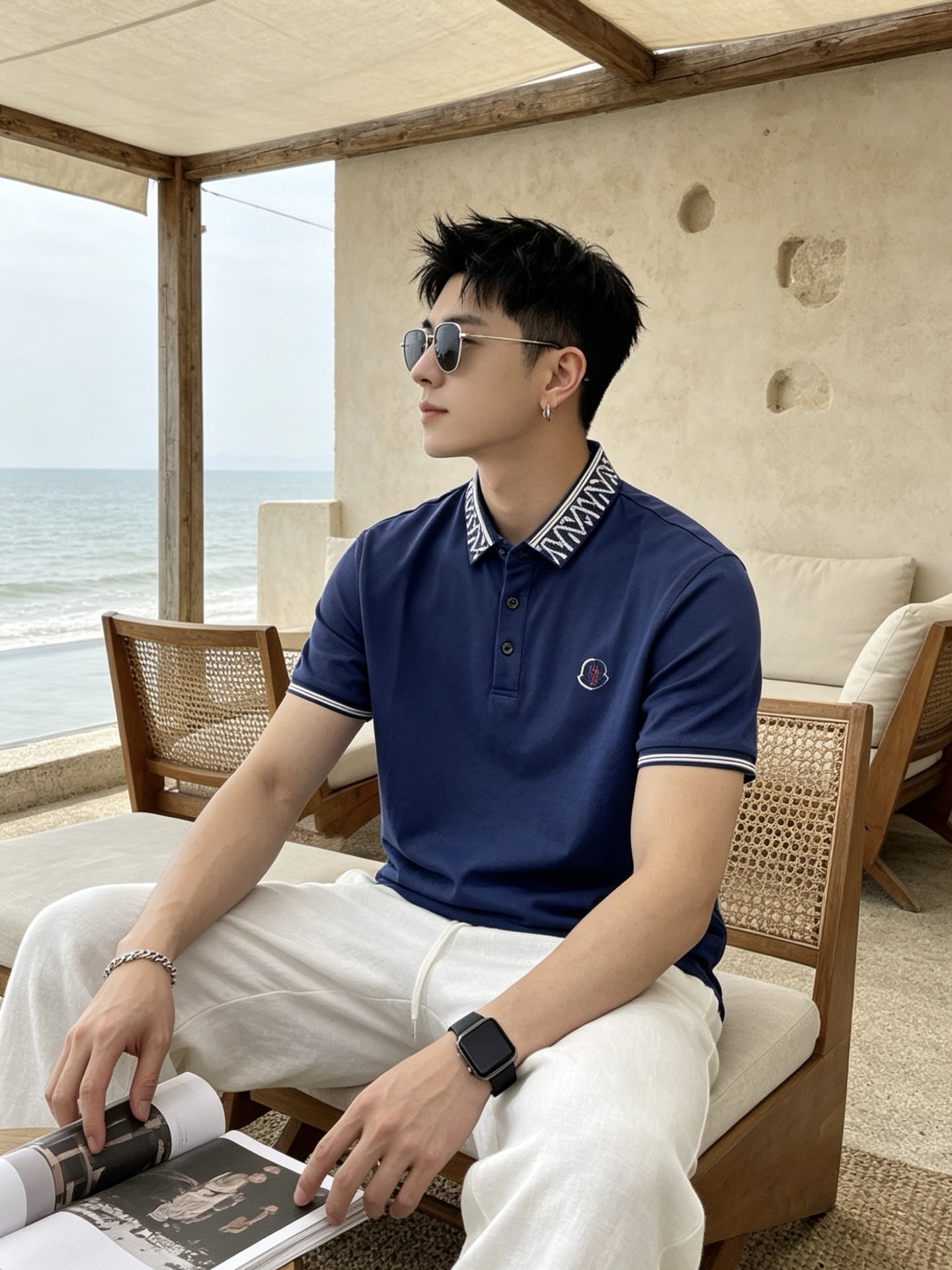 🔥 盟可睐 Moncler 字母提花领刺绣短袖Polo衫📏 尺码：M-3XL💎 面料工艺甄选高支精梳珠地