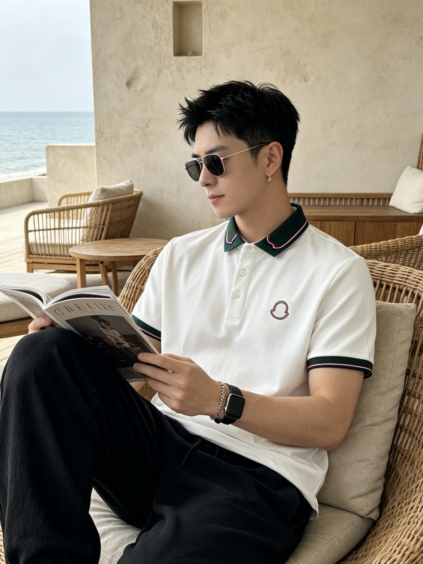 🔥 盟可睐 Moncler 绿领织带刺绣短袖Polo衫📏 尺码：M-3XL💎 面料工艺甄选高支精梳珠地棉