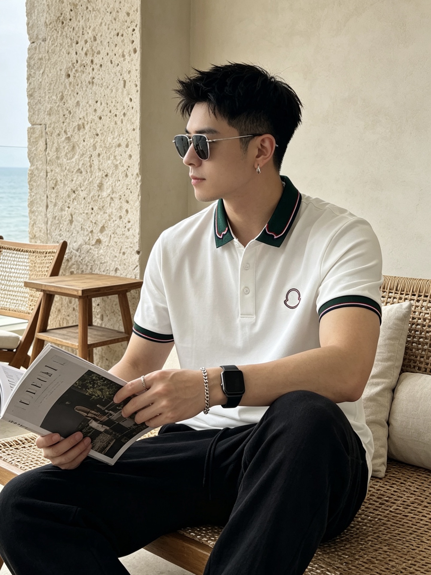 🔥 盟可睐 Moncler 绿领织带刺绣短袖Polo衫📏 尺码：M-3XL💎 面料工艺甄选高支精梳珠地棉