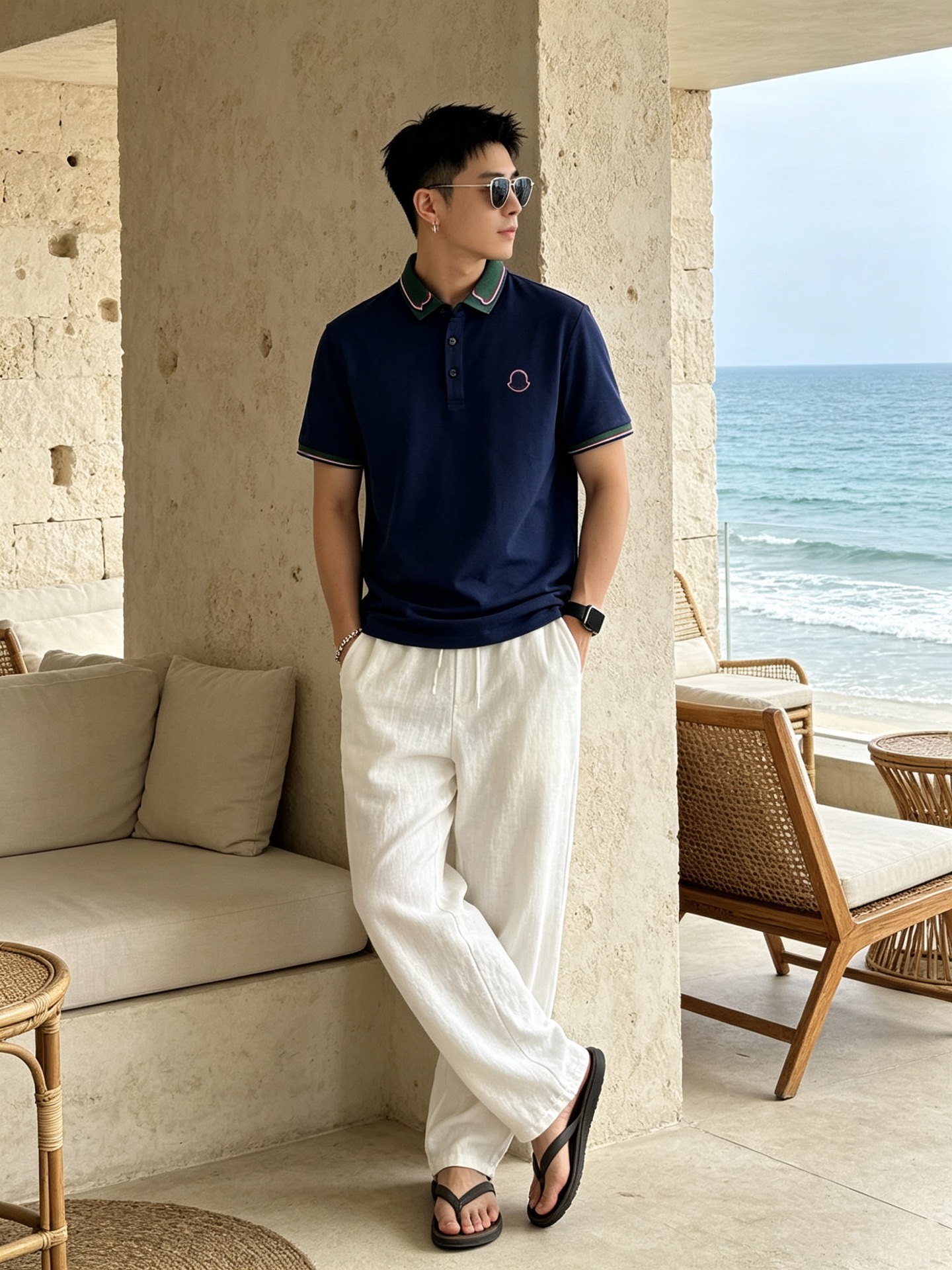 🔥 盟可睐 Moncler 绿领织带刺绣短袖Polo衫📏 尺码：M-3XL💎 面料工艺甄选高支精梳珠地棉