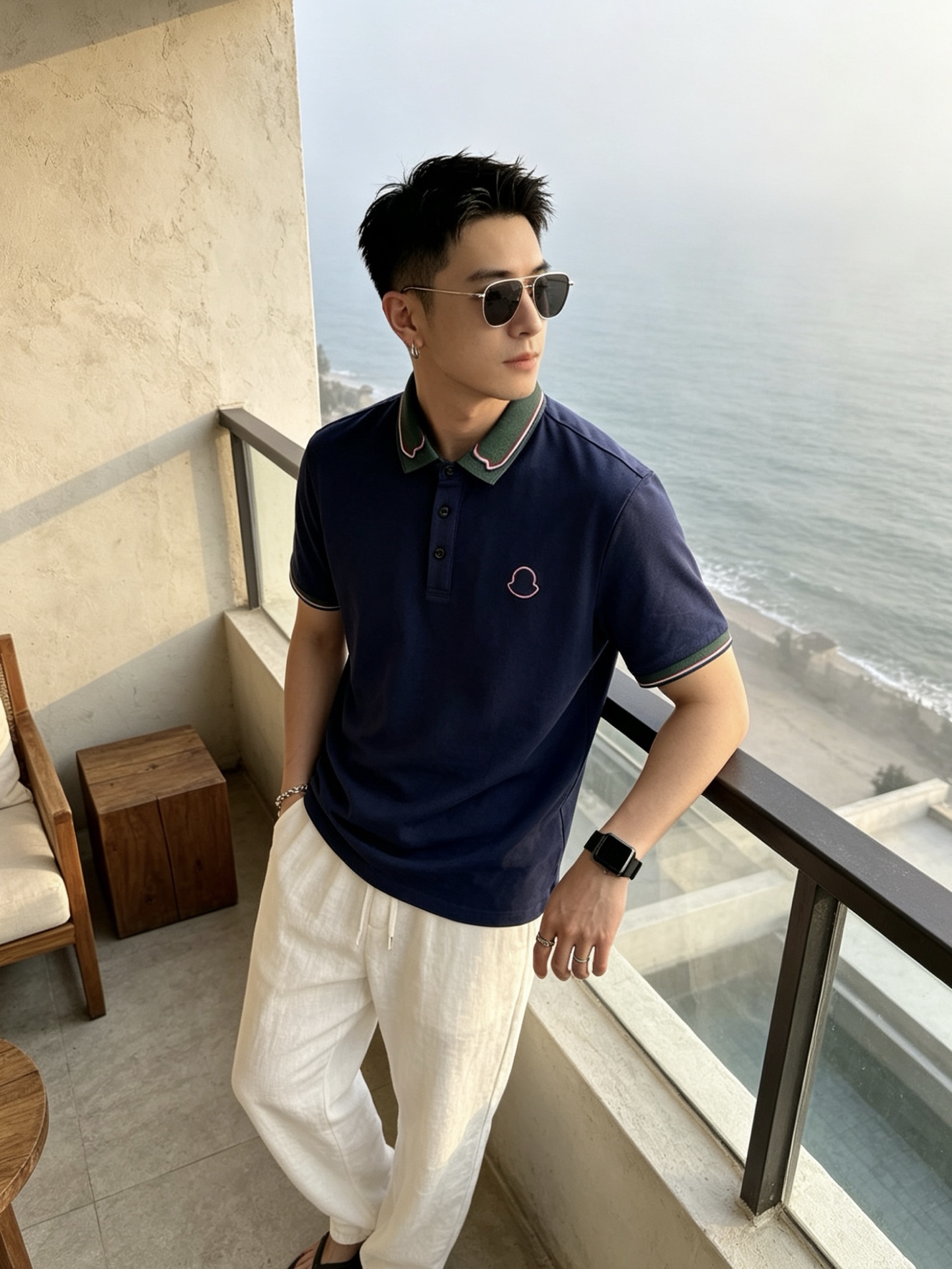 🔥 盟可睐 Moncler 绿领织带刺绣短袖Polo衫📏 尺码：M-3XL💎 面料工艺甄选高支精梳珠地棉