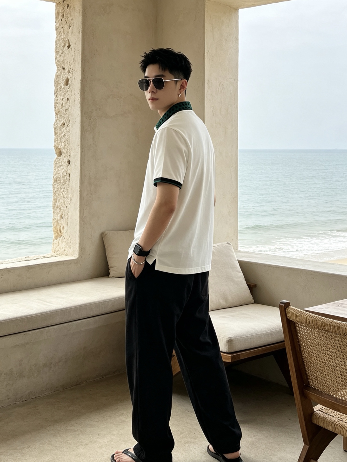 🔥 普拉达 Prada 三角标领刺绣短袖Polo衫📏 尺码：M-3XL💎 面料工艺甄选高支精梳珠地棉，触