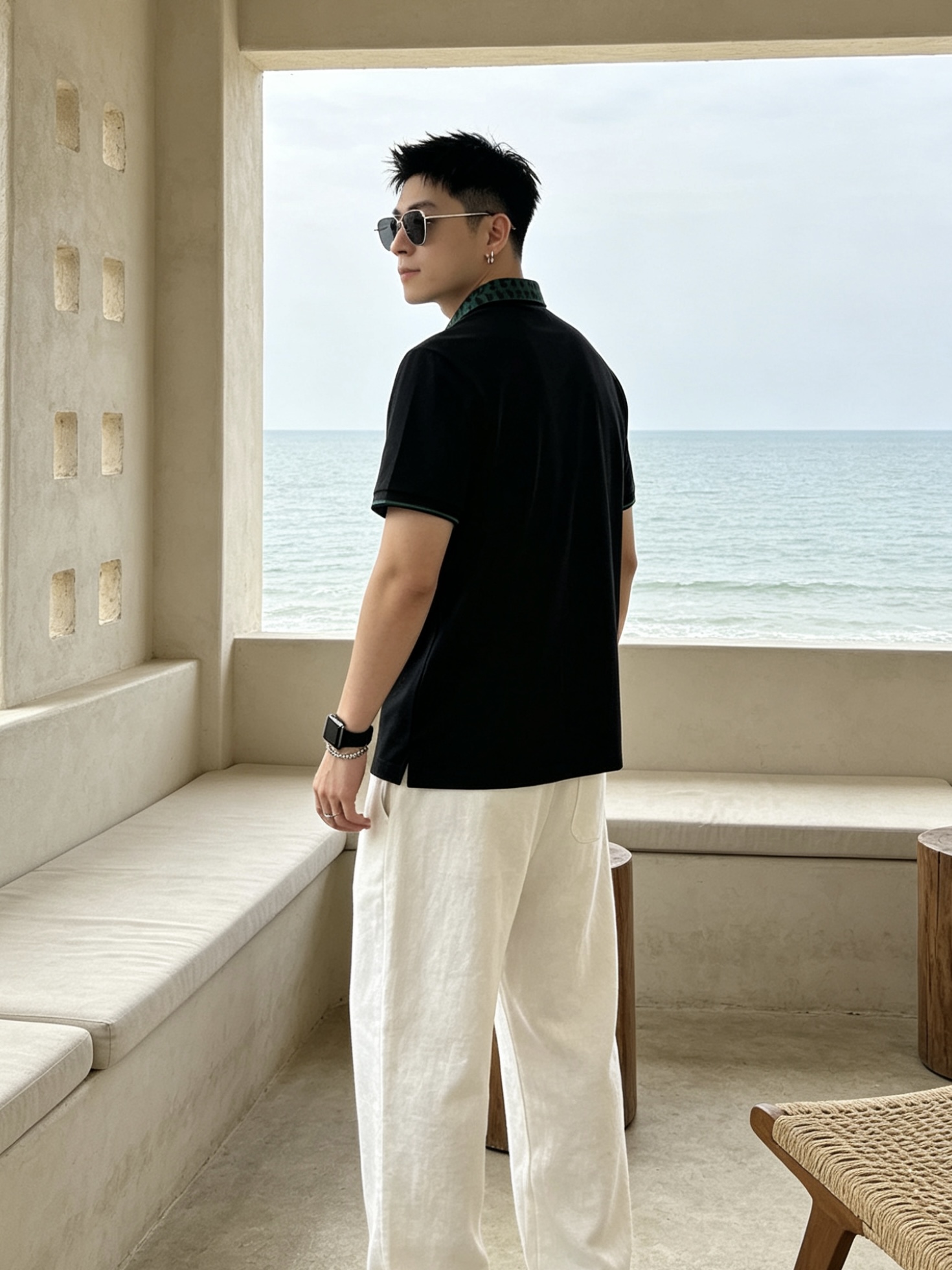 🔥 普拉达 Prada 三角标领刺绣短袖Polo衫📏 尺码：M-3XL💎 面料工艺甄选高支精梳珠地棉，触