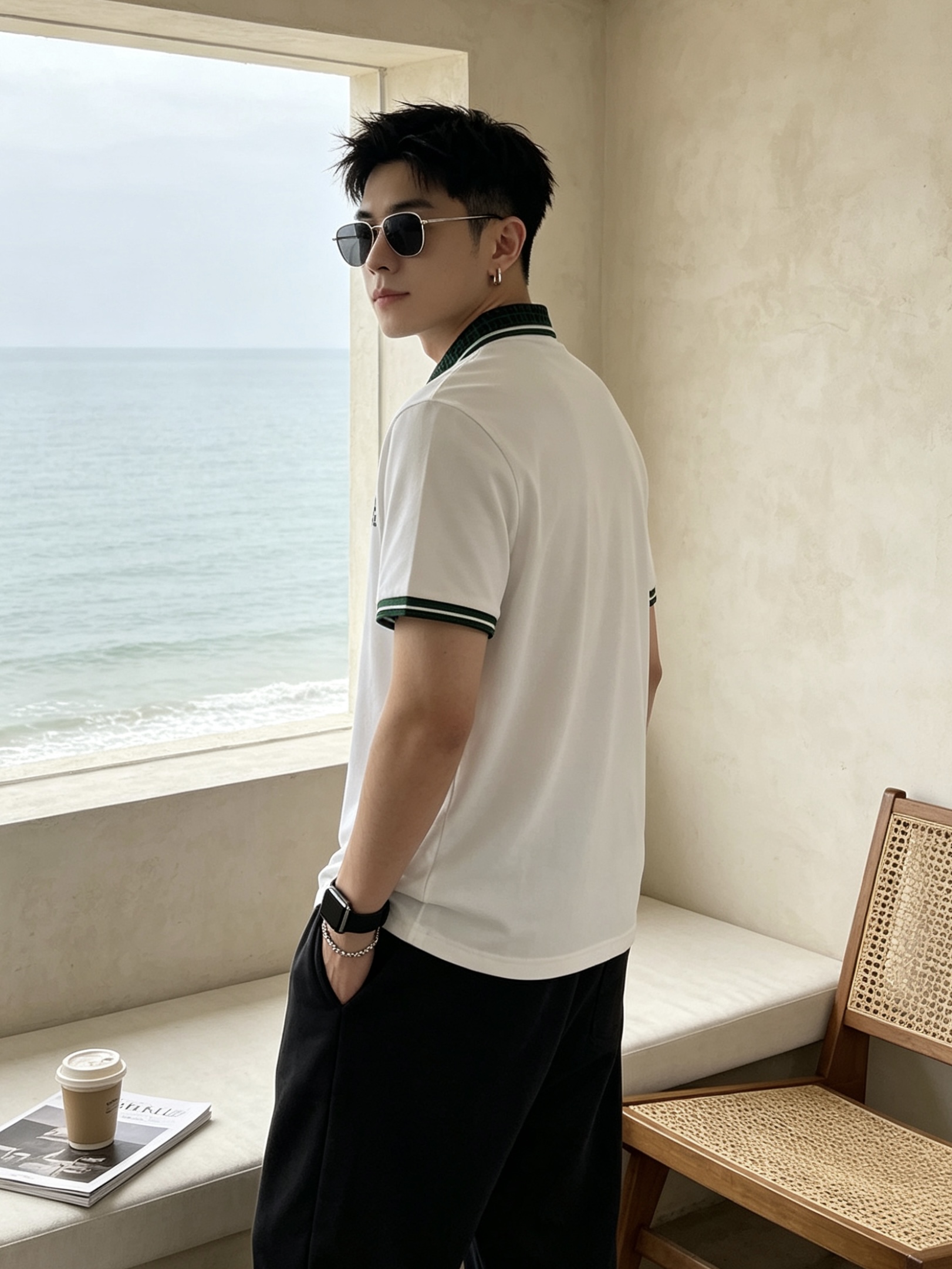 🔥 芬迪 FENDI 双F老花领刺绣短袖Polo衫📏 尺码：M-3XL💎 面料工艺甄选高支精梳珠地棉，触