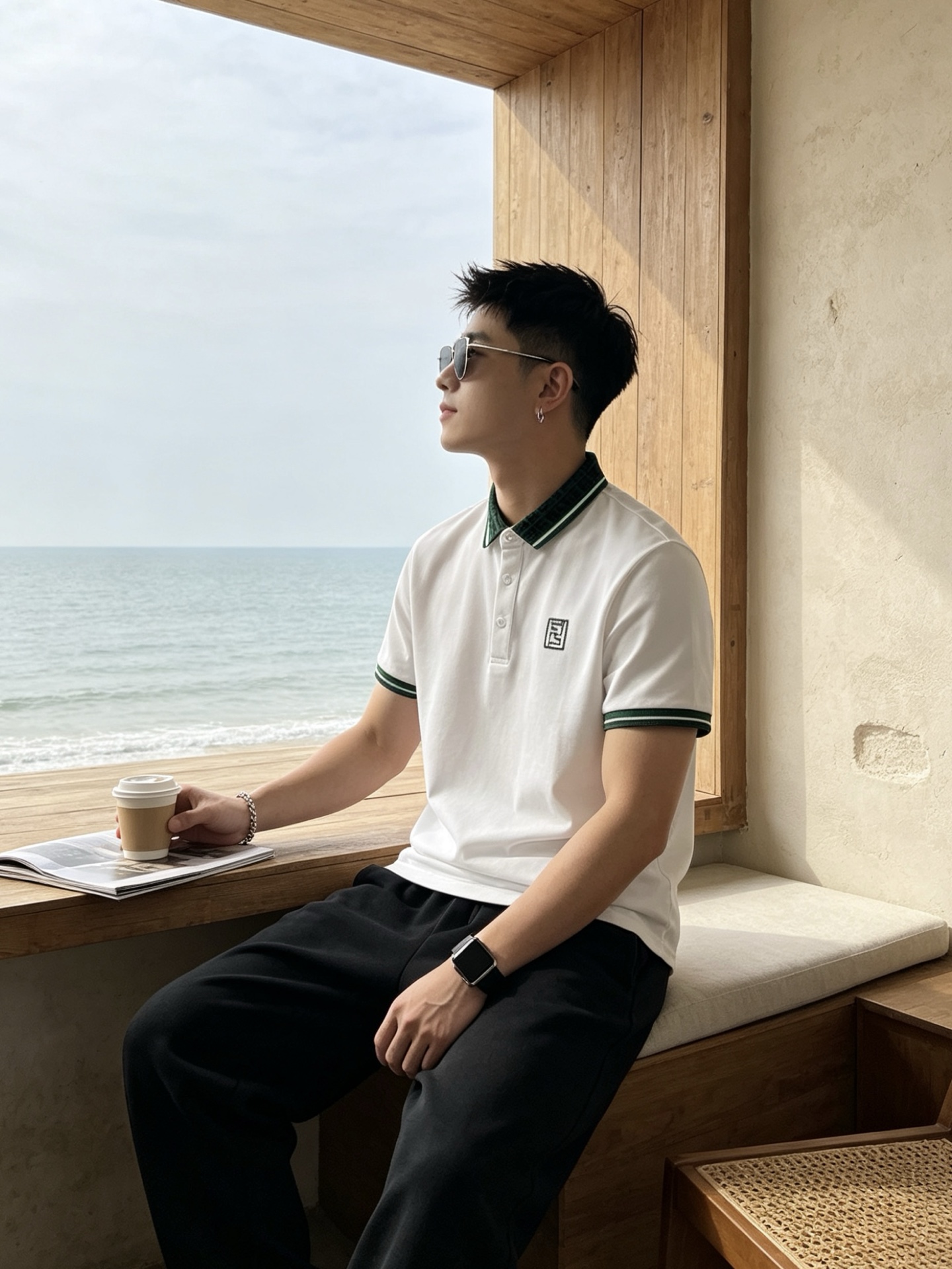 🔥 芬迪 FENDI 双F老花领刺绣短袖Polo衫📏 尺码：M-3XL💎 面料工艺甄选高支精梳珠地棉，触