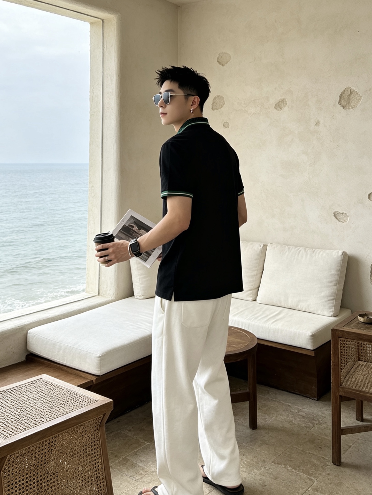 🔥 芬迪 FENDI 双F老花领刺绣短袖Polo衫📏 尺码：M-3XL💎 面料工艺甄选高支精梳珠地棉，触