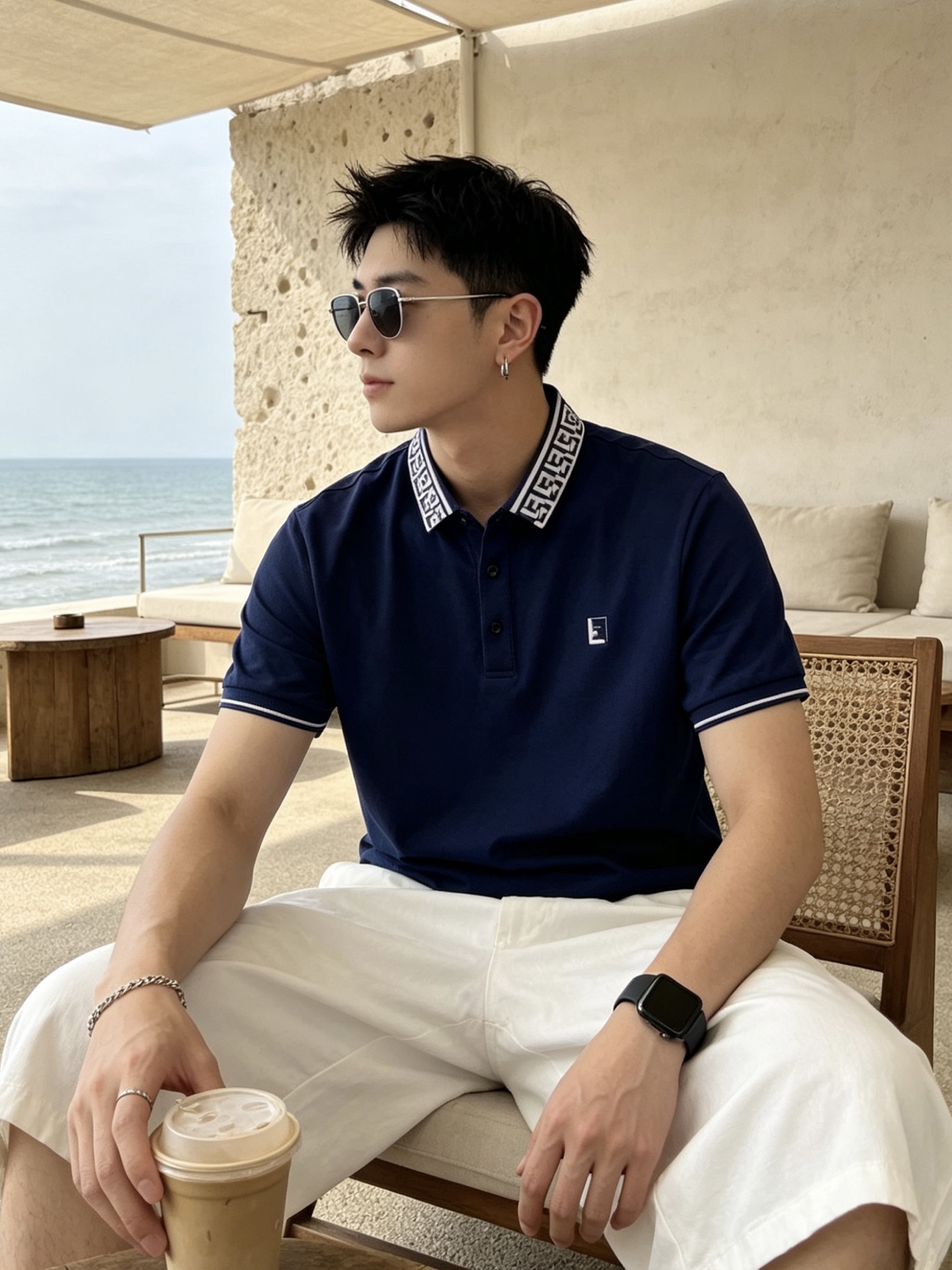 🔥 芬迪 FENDI 双F老花领刺绣短袖Polo衫📏 尺码：M-3XL💎 面料工艺甄选高支精梳珠地棉，触