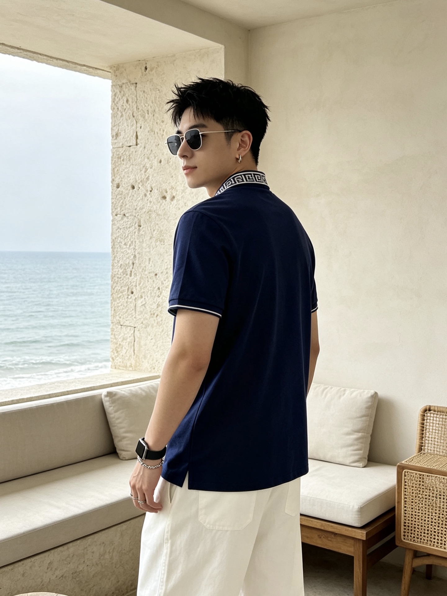 🔥 芬迪 FENDI 双F老花领刺绣短袖Polo衫📏 尺码：M-3XL💎 面料工艺甄选高支精梳珠地棉，触