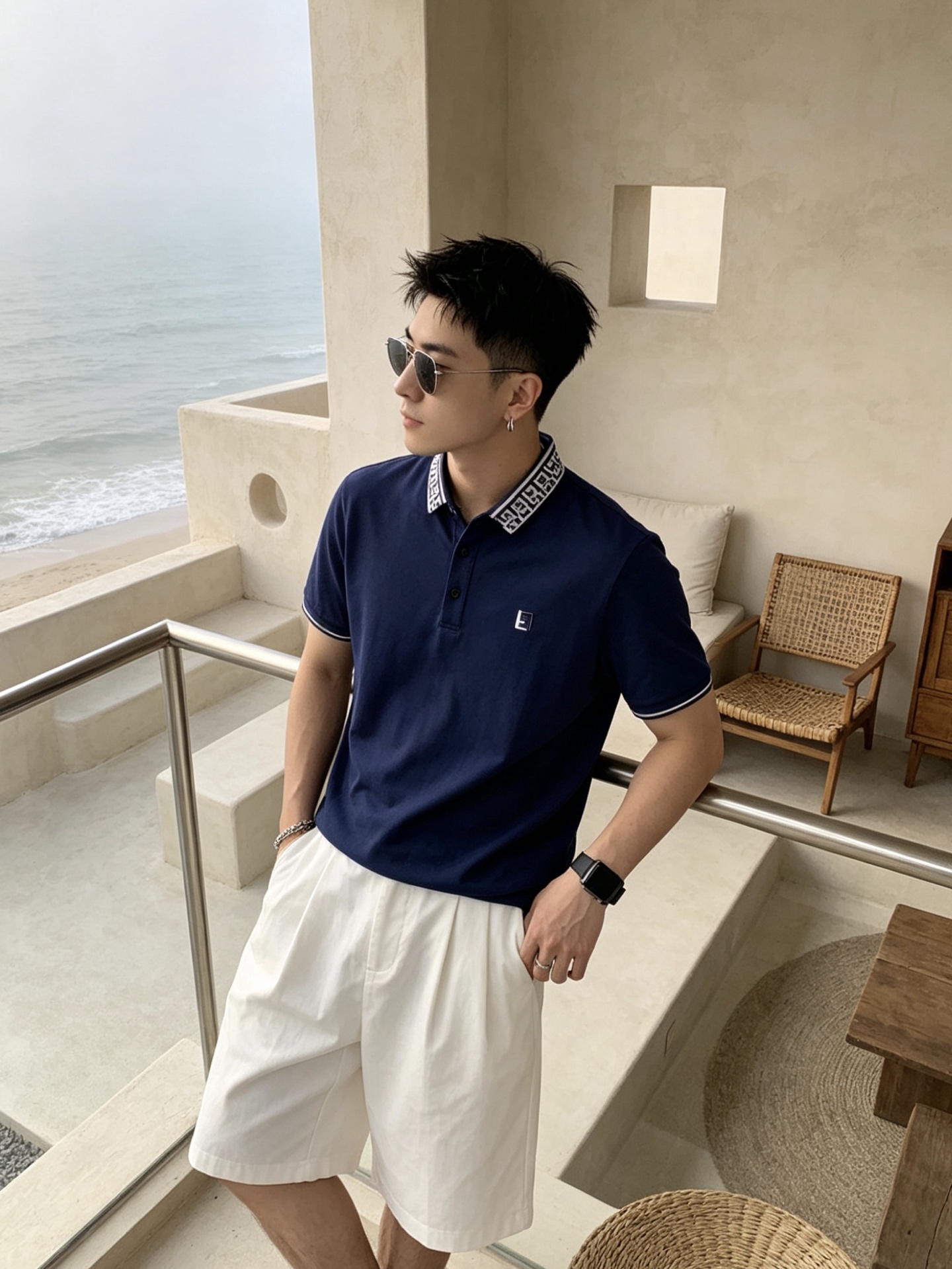 🔥 芬迪 FENDI 双F老花领刺绣短袖Polo衫📏 尺码：M-3XL💎 面料工艺甄选高支精梳珠地棉，触