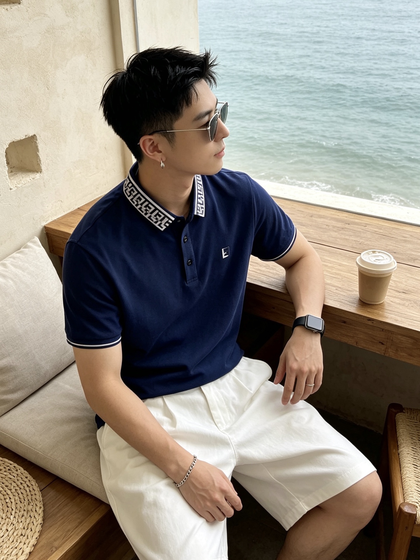 🔥 芬迪 FENDI 双F老花领刺绣短袖Polo衫📏 尺码：M-3XL💎 面料工艺甄选高支精梳珠地棉，触