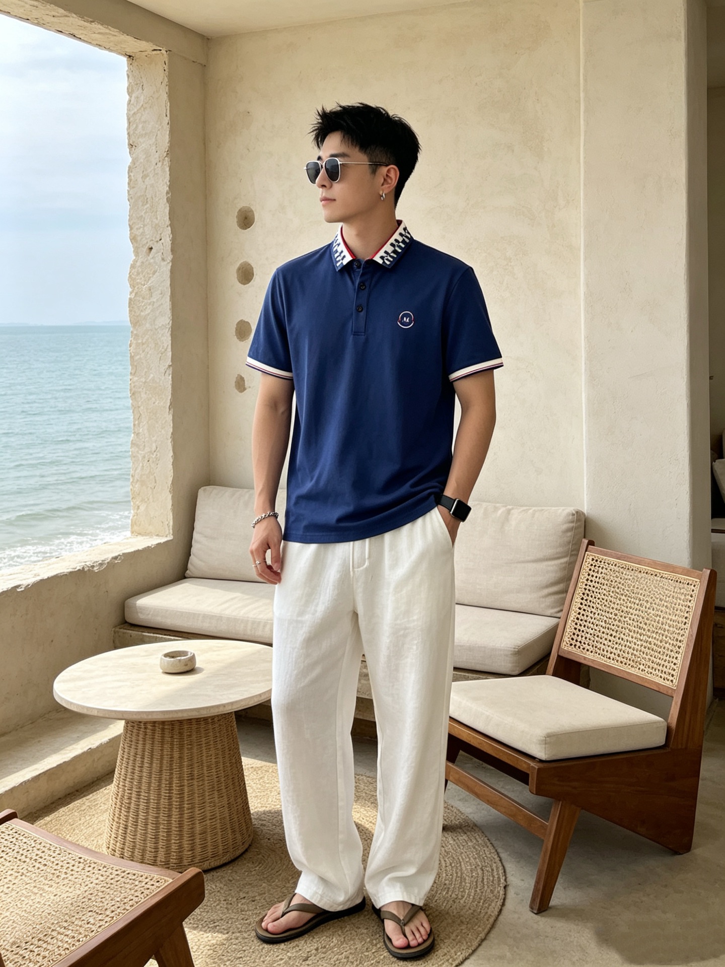 🔥 盟可睐 Moncler M字满印领刺绣短袖Polo衫📏 尺码：M-3XL💎 面料工艺甄选高支精梳珠地