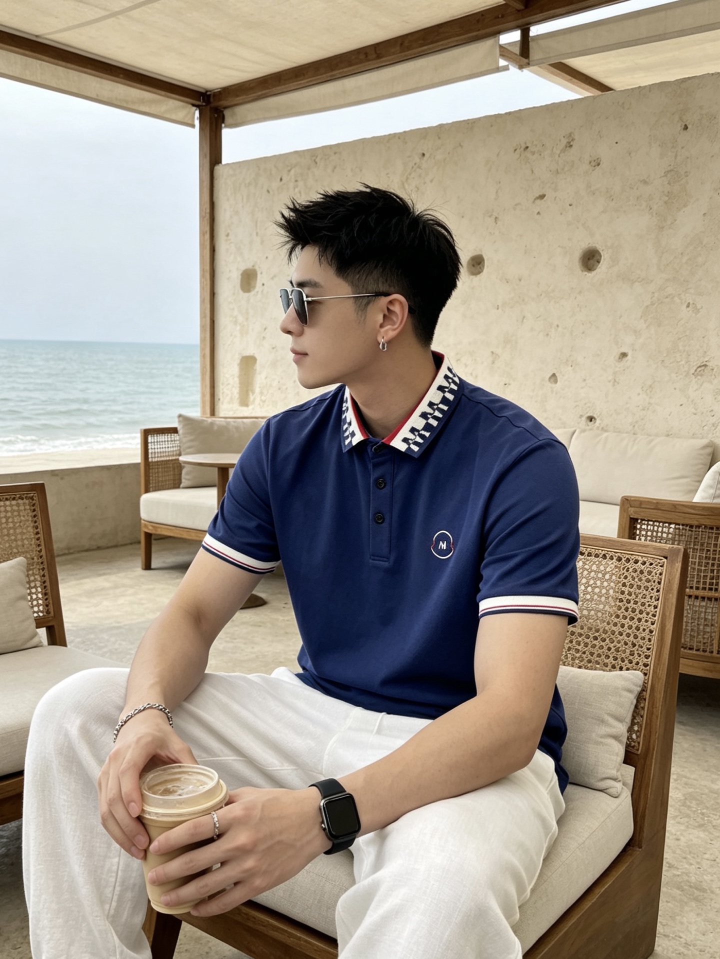 🔥 盟可睐 Moncler M字满印领刺绣短袖Polo衫📏 尺码：M-3XL💎 面料工艺甄选高支精梳珠地