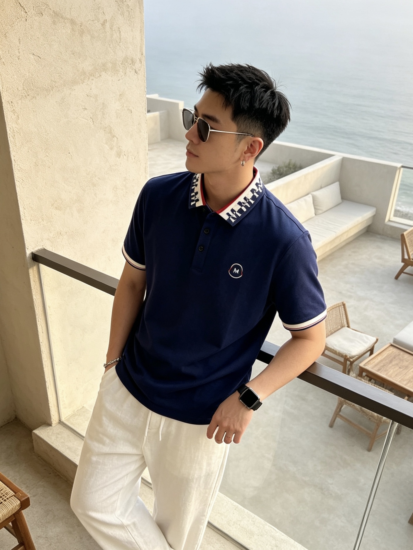 🔥 盟可睐 Moncler M字满印领刺绣短袖Polo衫📏 尺码：M-3XL💎 面料工艺甄选高支精梳珠地