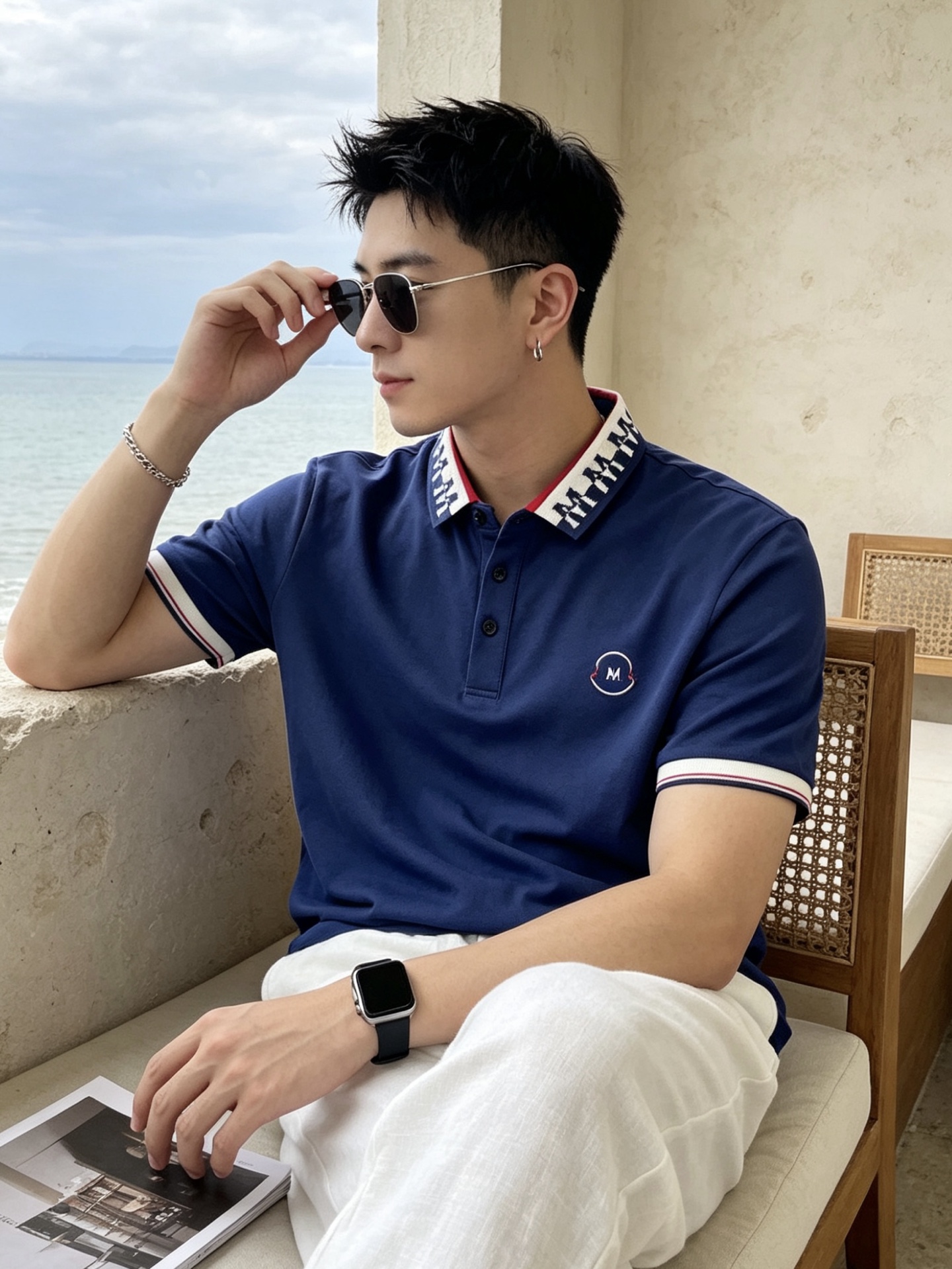 🔥 盟可睐 Moncler M字满印领刺绣短袖Polo衫📏 尺码：M-3XL💎 面料工艺甄选高支精梳珠地