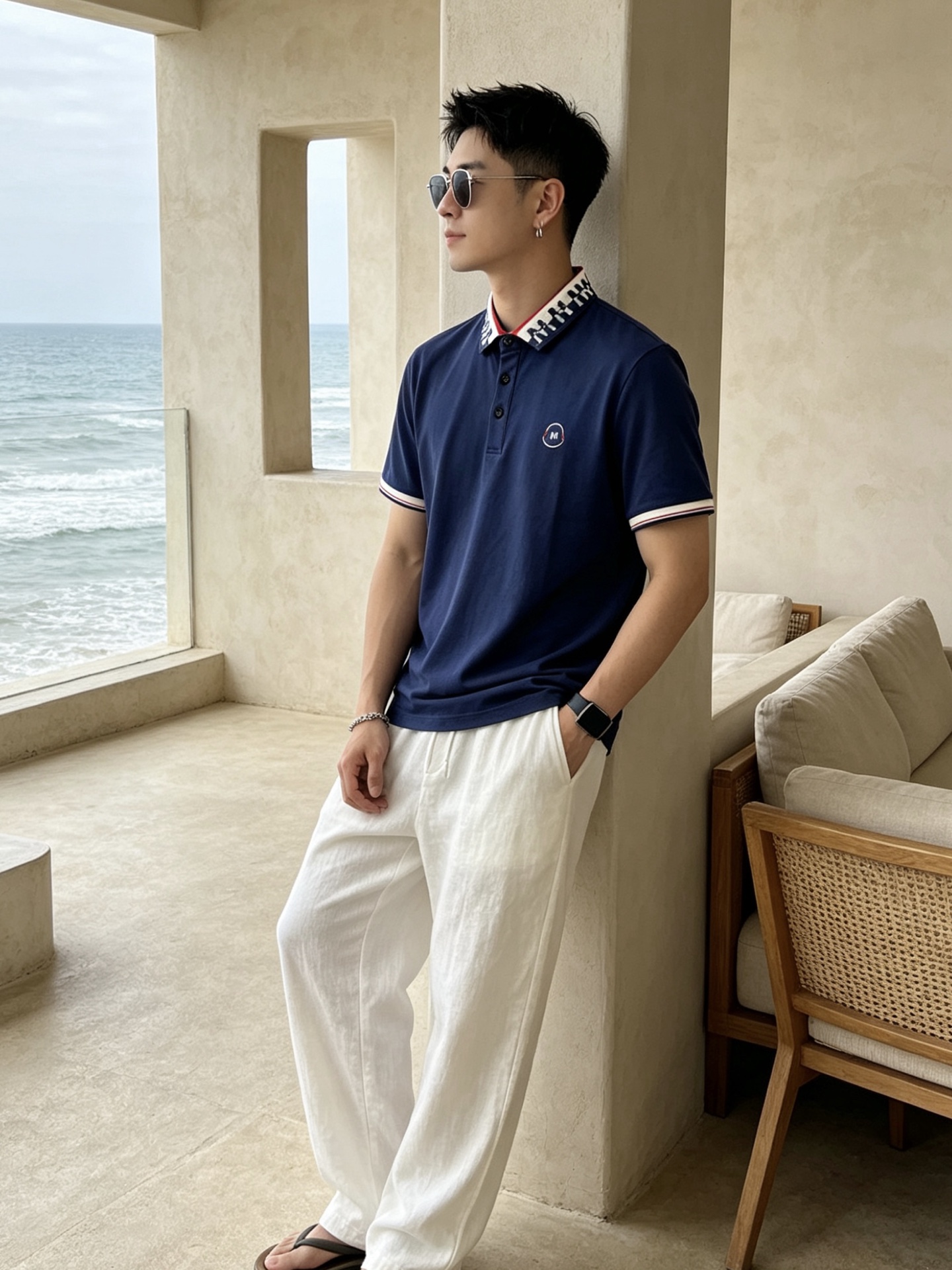 🔥 盟可睐 Moncler M字满印领刺绣短袖Polo衫📏 尺码：M-3XL💎 面料工艺甄选高支精梳珠地