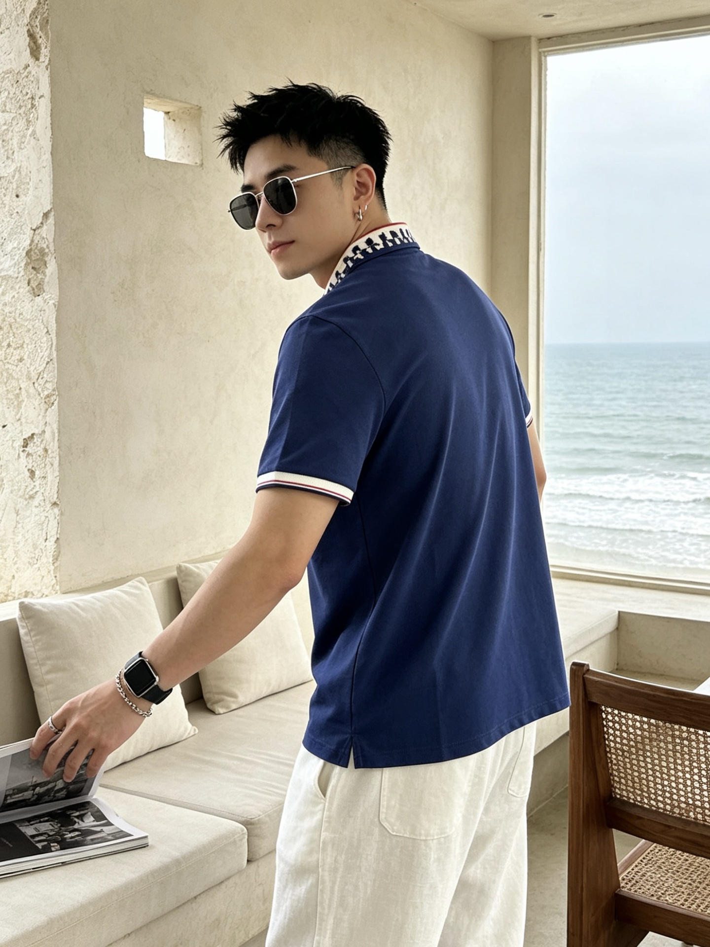 🔥 盟可睐 Moncler M字满印领刺绣短袖Polo衫📏 尺码：M-3XL💎 面料工艺甄选高支精梳珠地