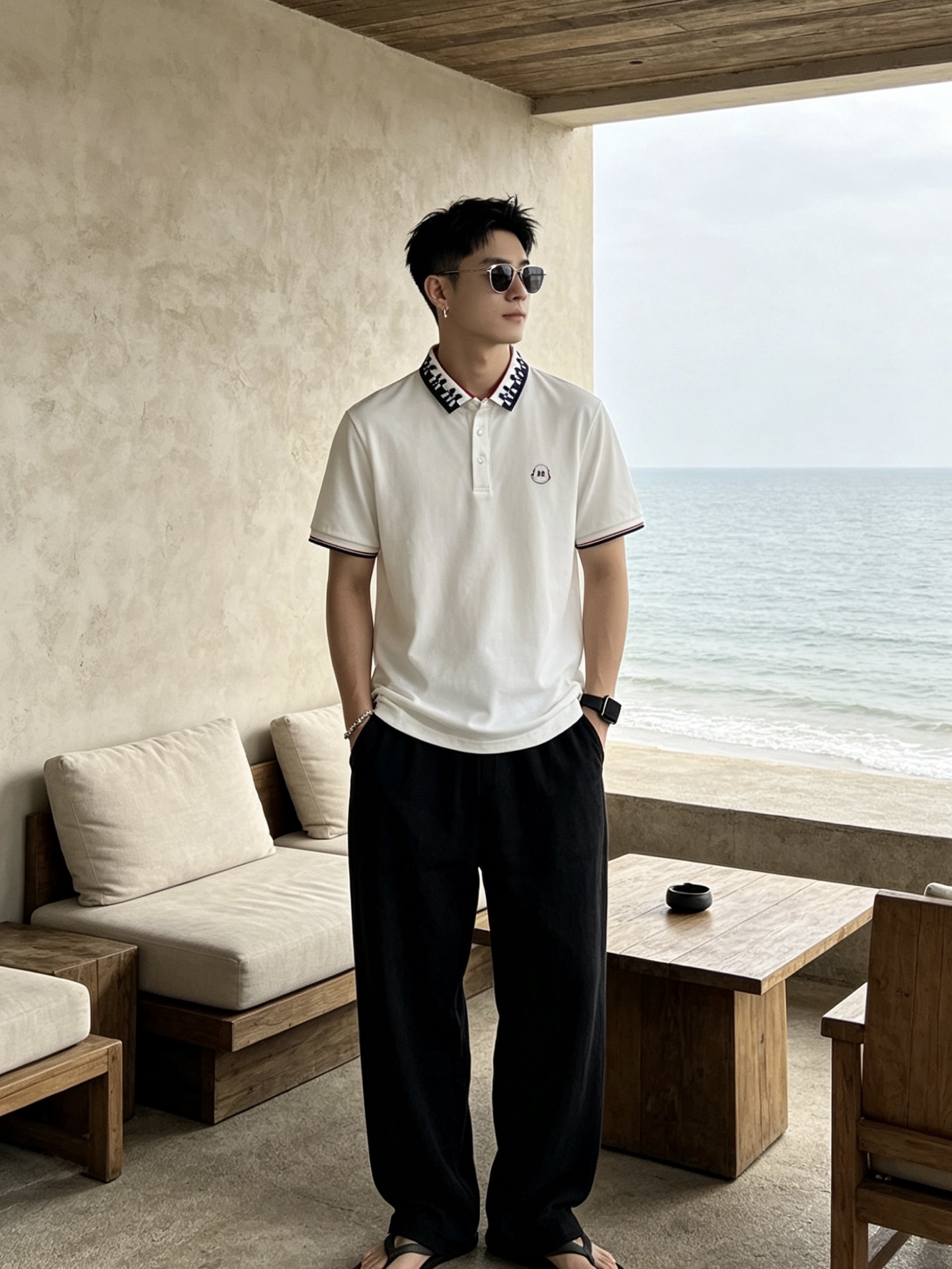 🔥 盟可睐 Moncler M字满印领刺绣短袖Polo衫📏 尺码：M-3XL💎 面料工艺甄选高支精梳珠地