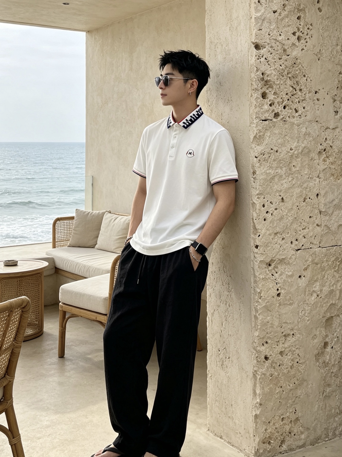 🔥 盟可睐 Moncler M字满印领刺绣短袖Polo衫📏 尺码：M-3XL💎 面料工艺甄选高支精梳珠地