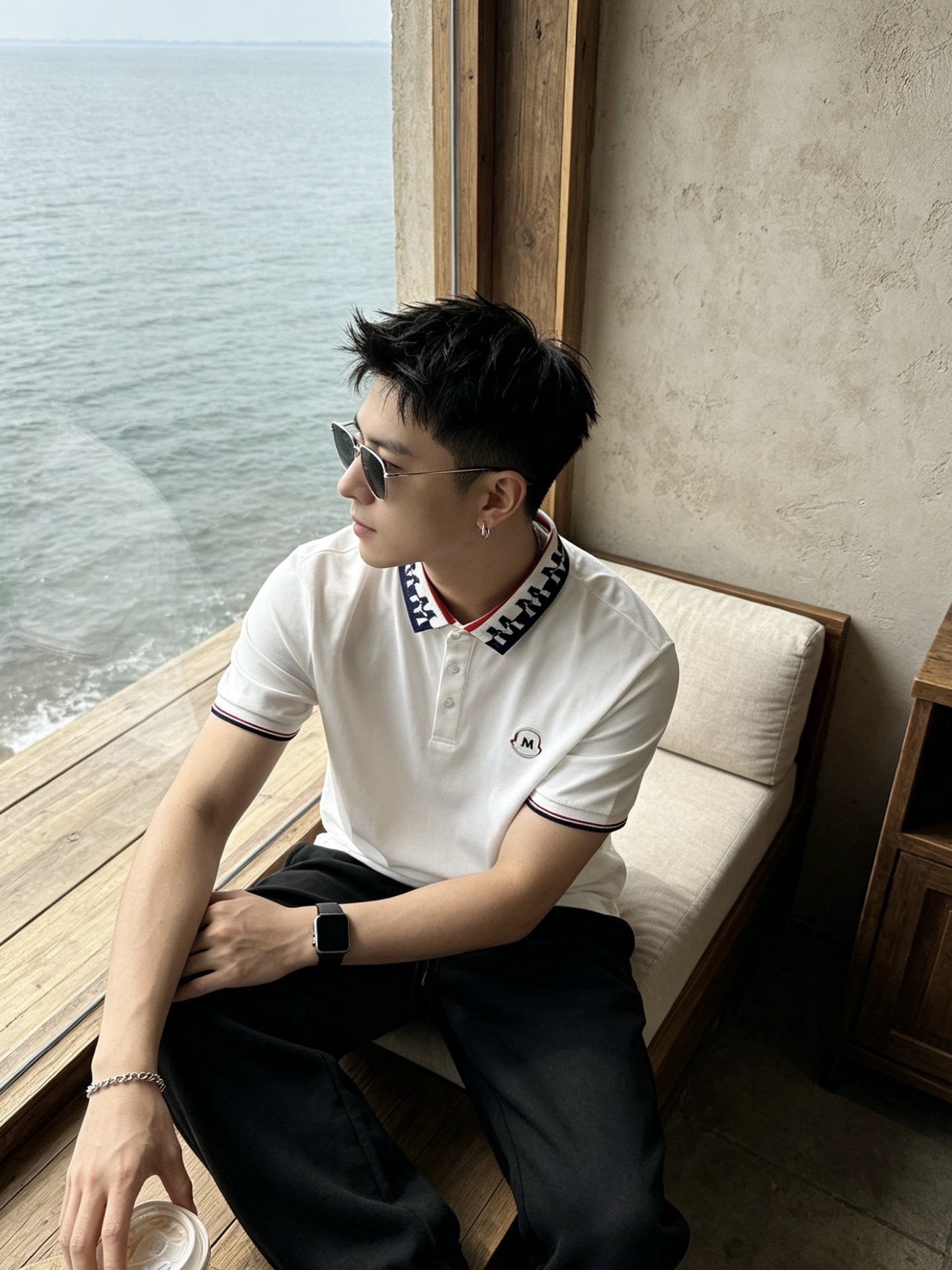 🔥 盟可睐 Moncler M字满印领刺绣短袖Polo衫📏 尺码：M-3XL💎 面料工艺甄选高支精梳珠地