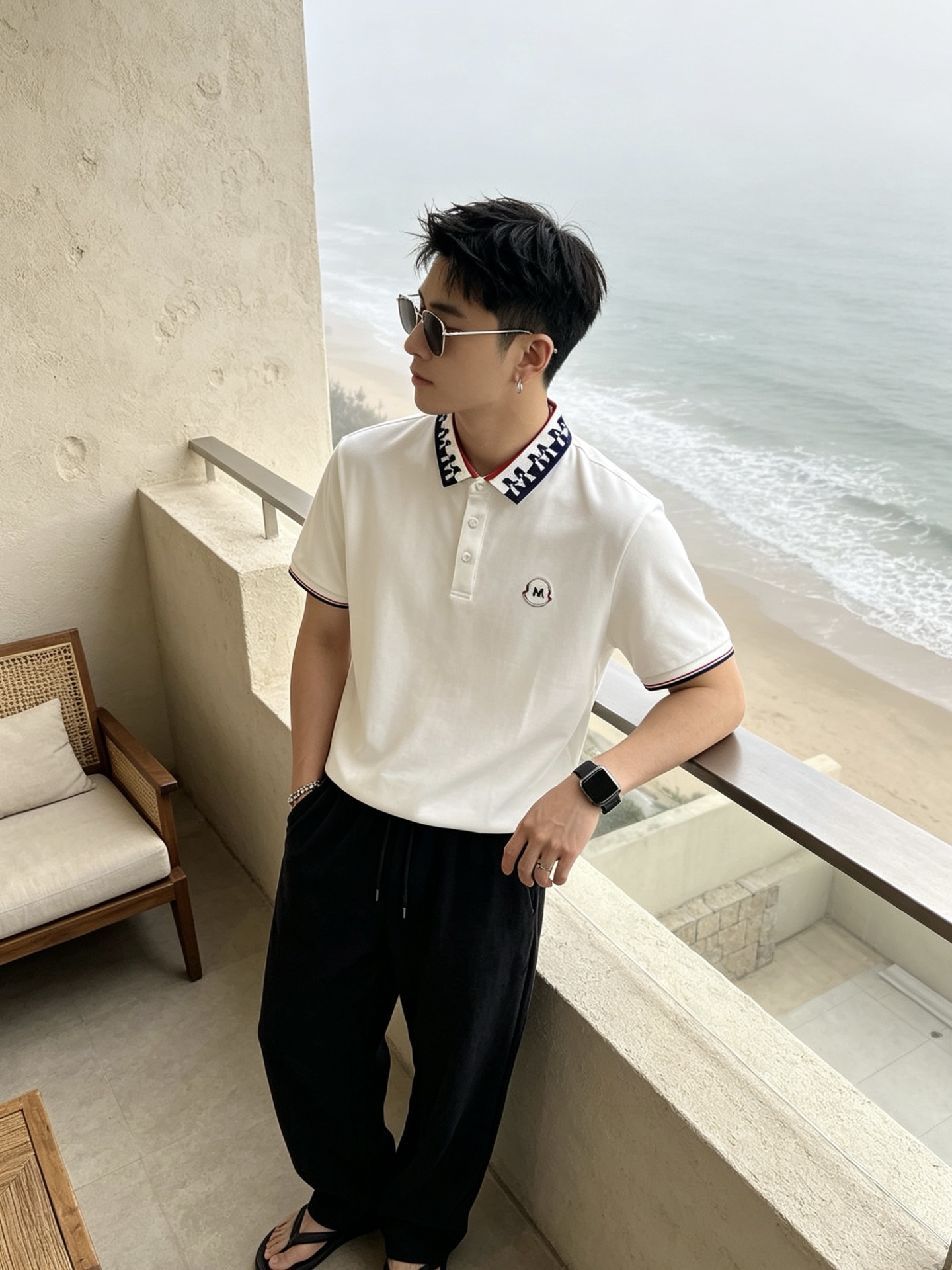 🔥 盟可睐 Moncler M字满印领刺绣短袖Polo衫📏 尺码：M-3XL💎 面料工艺甄选高支精梳珠地