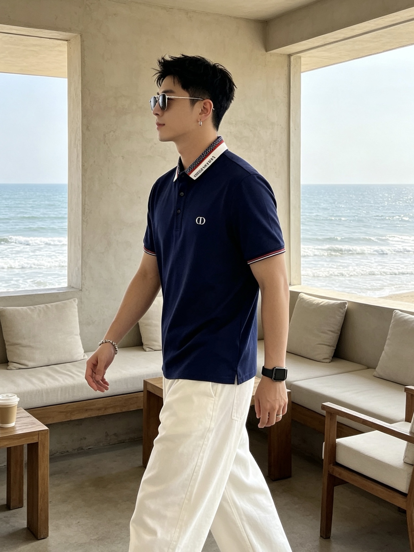 🔥 迪奥 Christian Dior 字母织带领CD刺绣短袖Polo衫📏 尺码：M-3XL💎 面料工艺