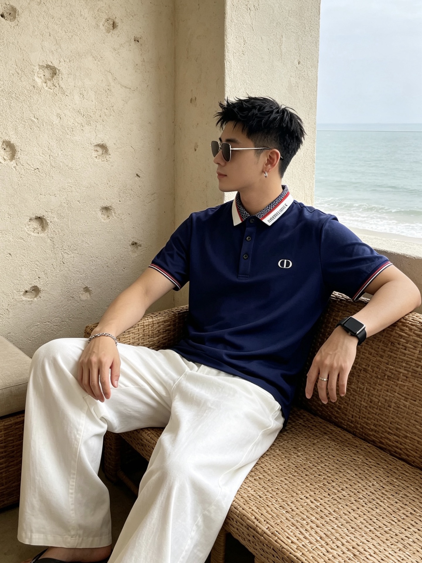 🔥 迪奥 Christian Dior 字母织带领CD刺绣短袖Polo衫📏 尺码：M-3XL💎 面料工艺