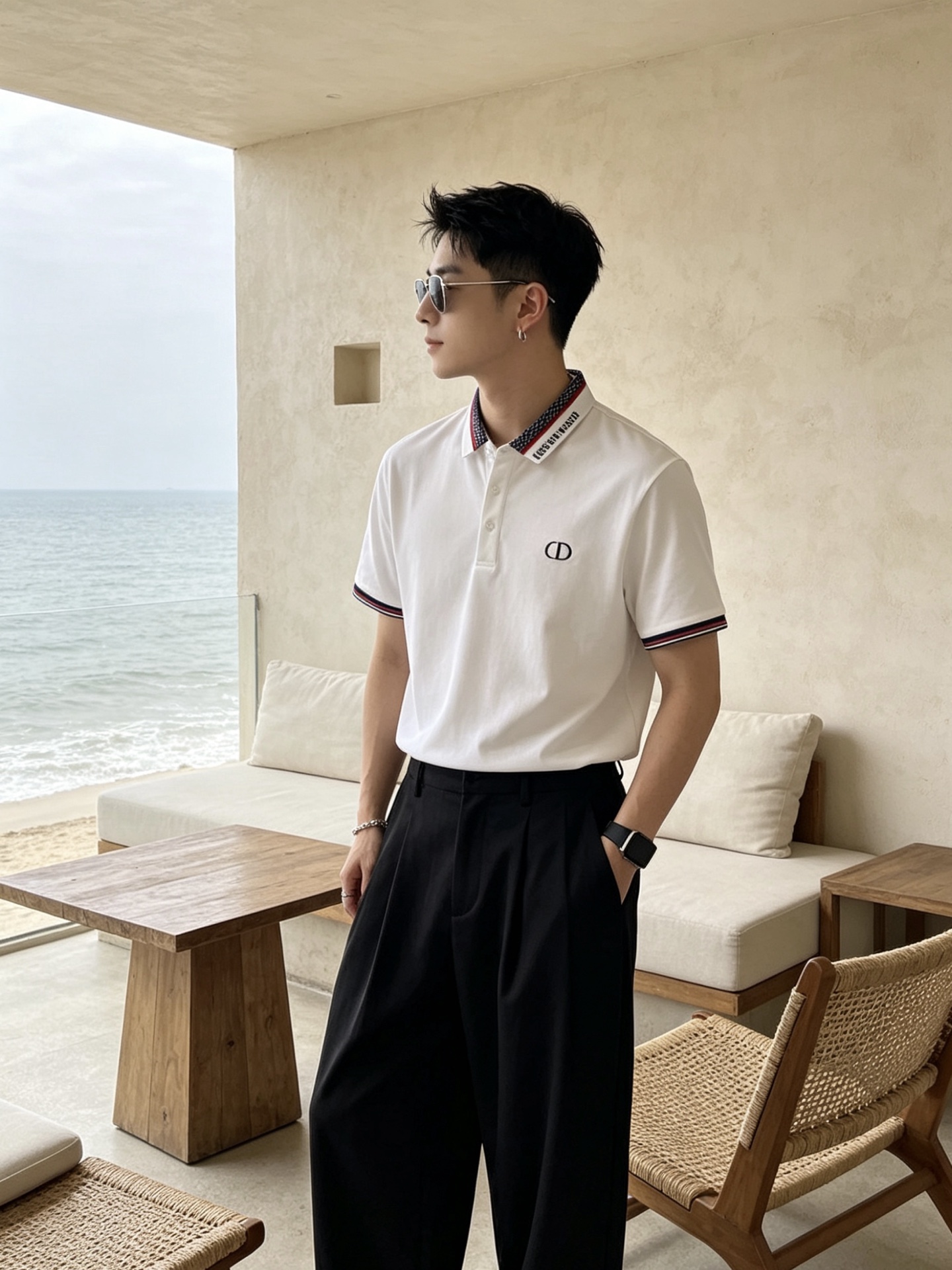 🔥 迪奥 Christian Dior 字母织带领CD刺绣短袖Polo衫📏 尺码：M-3XL💎 面料工艺