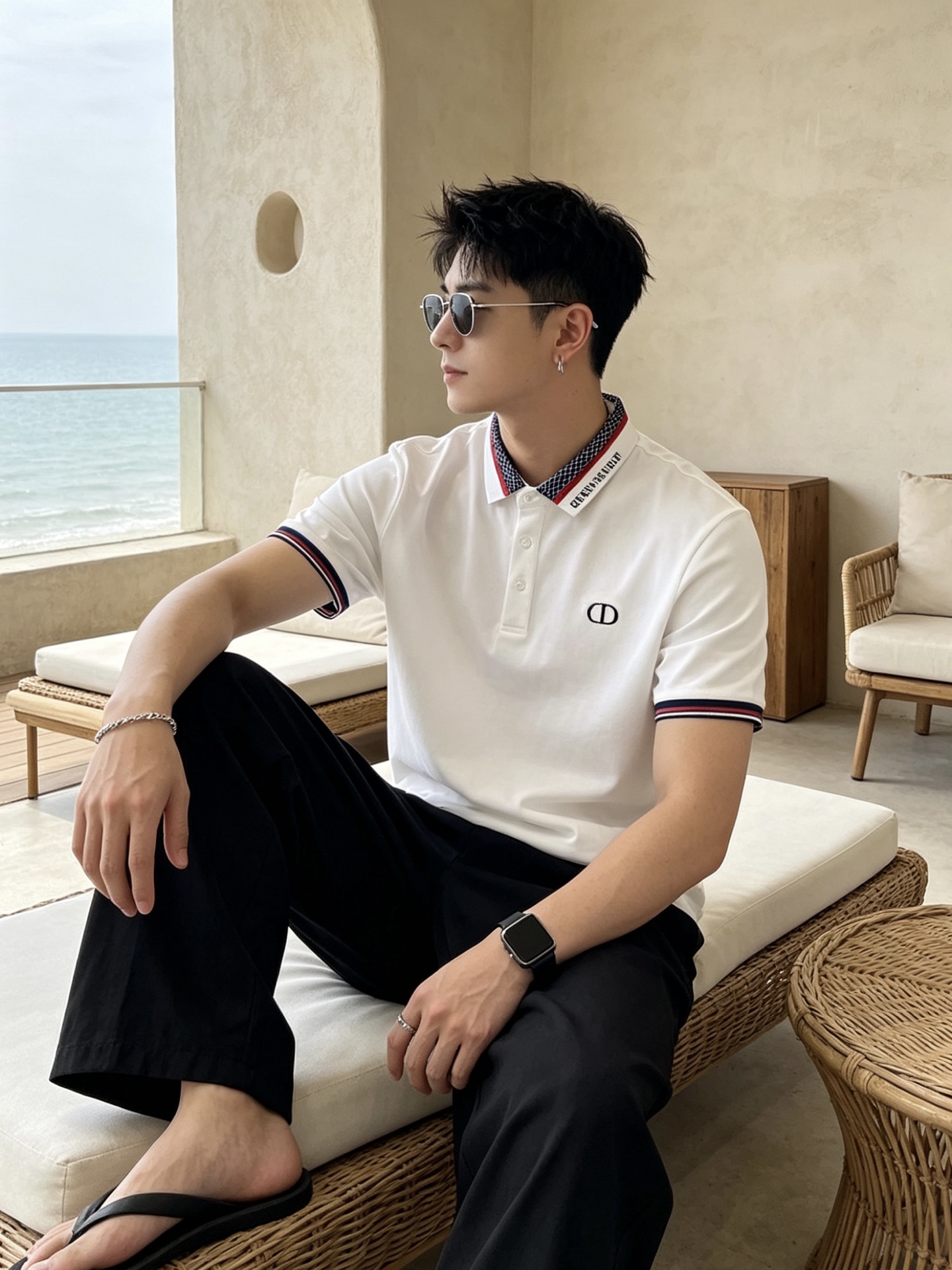 🔥 迪奥 Christian Dior 字母织带领CD刺绣短袖Polo衫📏 尺码：M-3XL💎 面料工艺