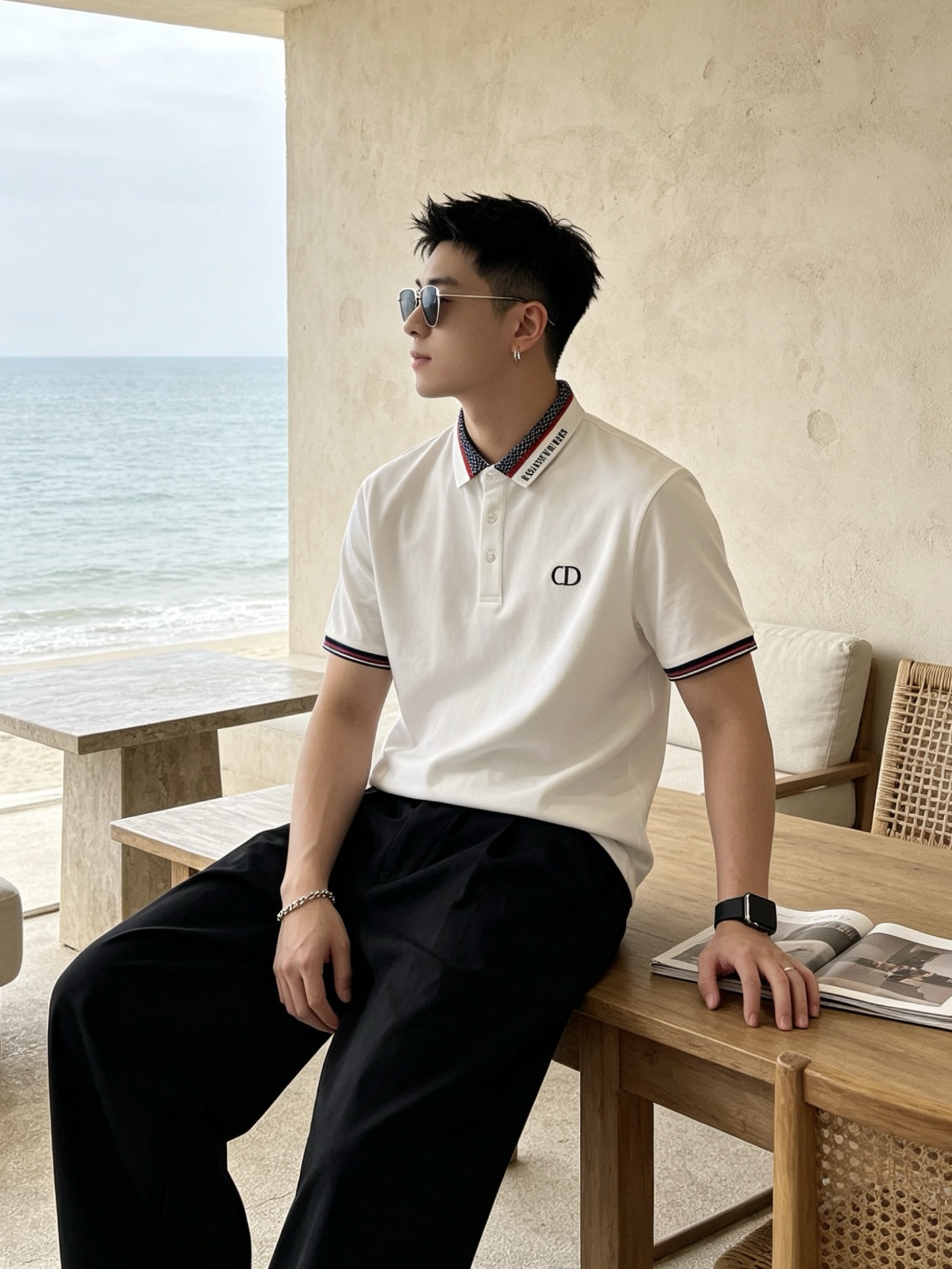 🔥 迪奥 Christian Dior 字母织带领CD刺绣短袖Polo衫📏 尺码：M-3XL💎 面料工艺