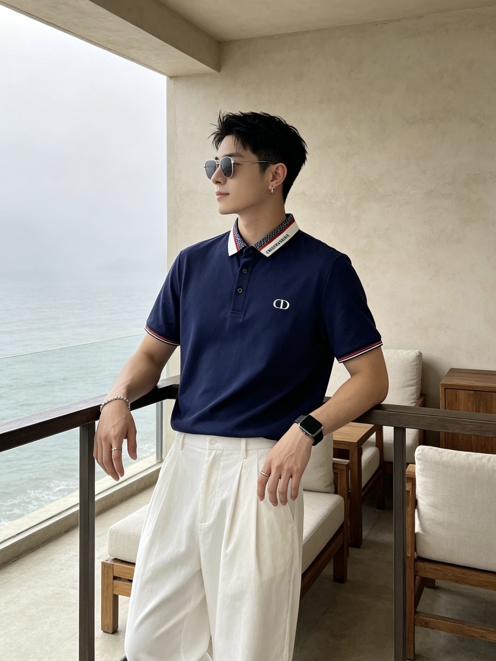 🔥 迪奥 Christian Dior 字母织带领CD刺绣短袖Polo衫📏 尺码：M-3XL💎 面料工艺