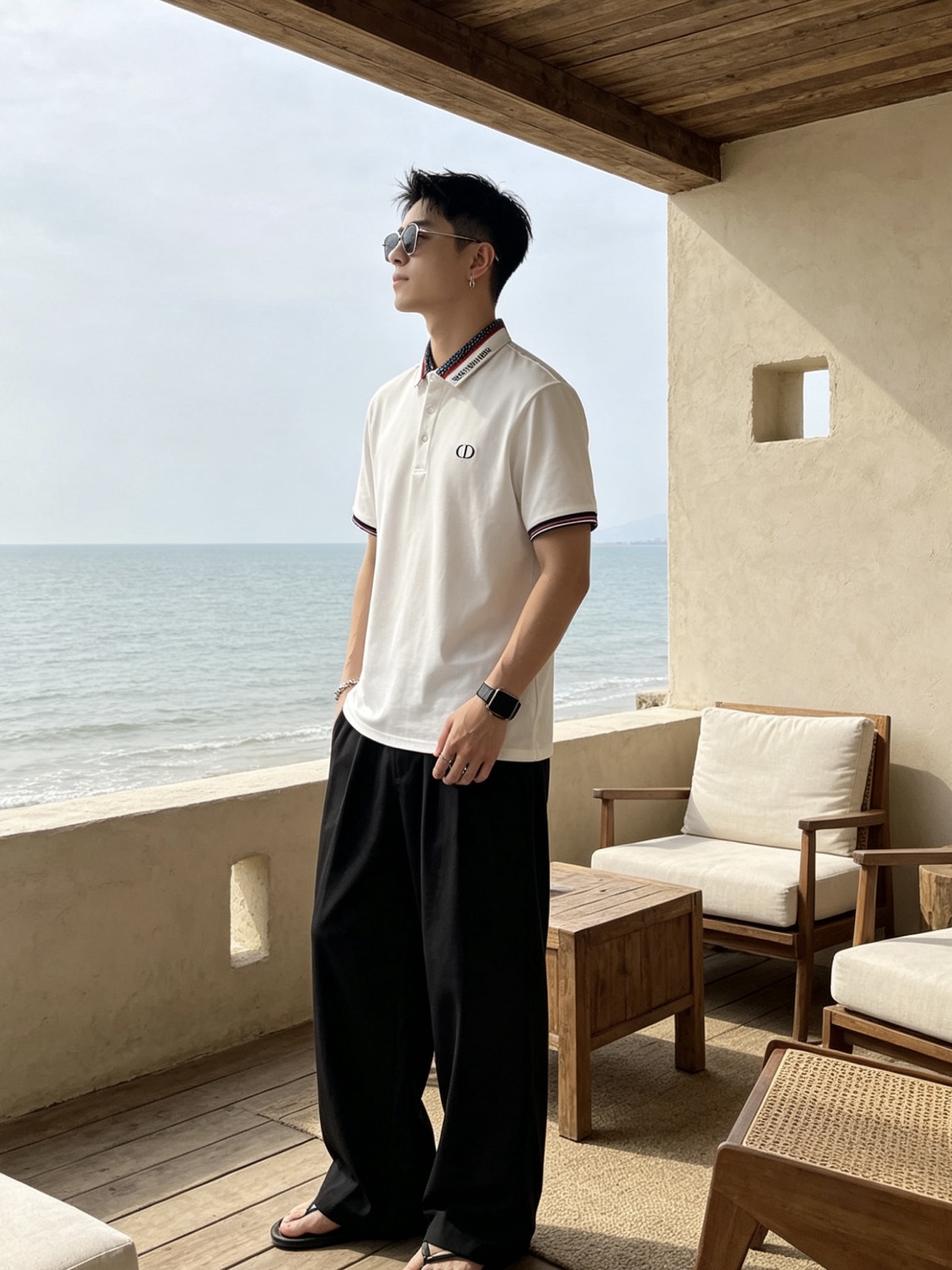 🔥 迪奥 Christian Dior 字母织带领CD刺绣短袖Polo衫📏 尺码：M-3XL💎 面料工艺