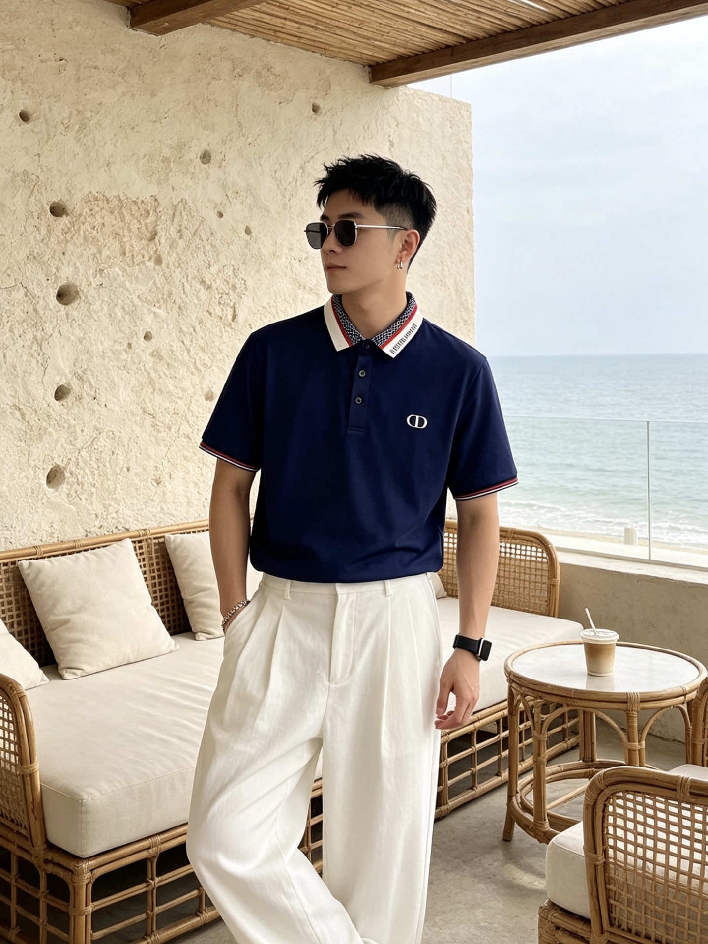 🔥 迪奥 Christian Dior 字母织带领CD刺绣短袖Polo衫📏 尺码：M-3XL💎 面料工艺