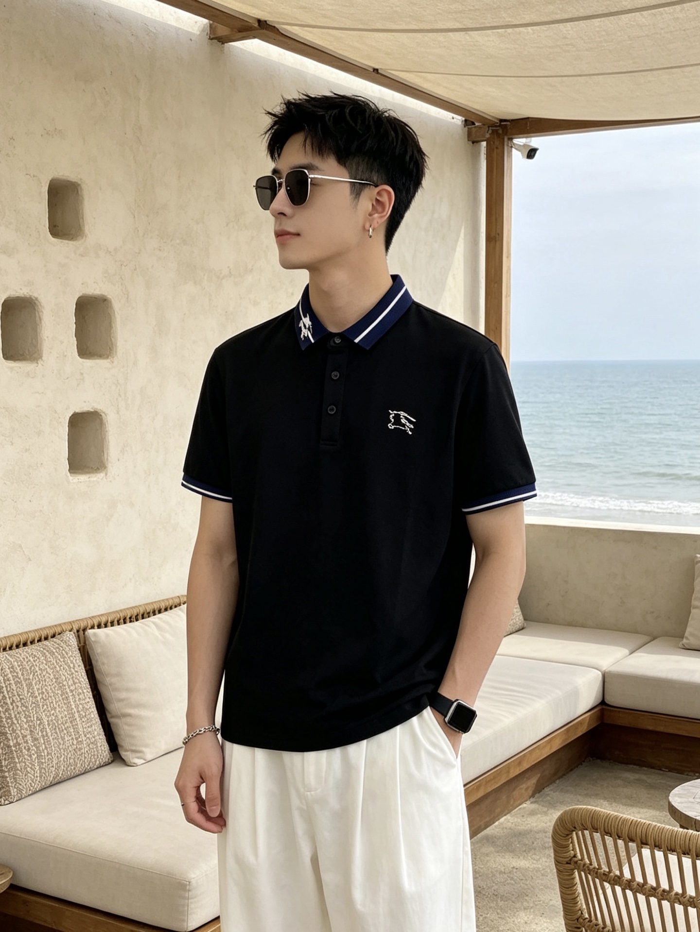 🔥 博柏利 Burberry 骑士标领刺绣短袖Polo衫📏 尺码：M-3XL💎 面料工艺甄选高支精梳珠地