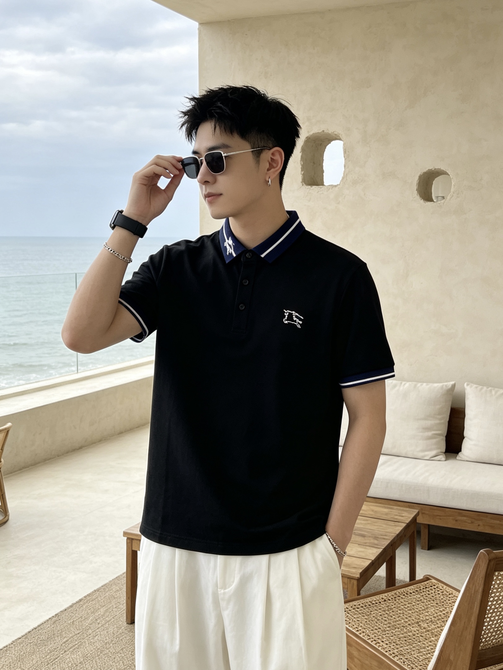 🔥 博柏利 Burberry 骑士标领刺绣短袖Polo衫📏 尺码：M-3XL💎 面料工艺甄选高支精梳珠地