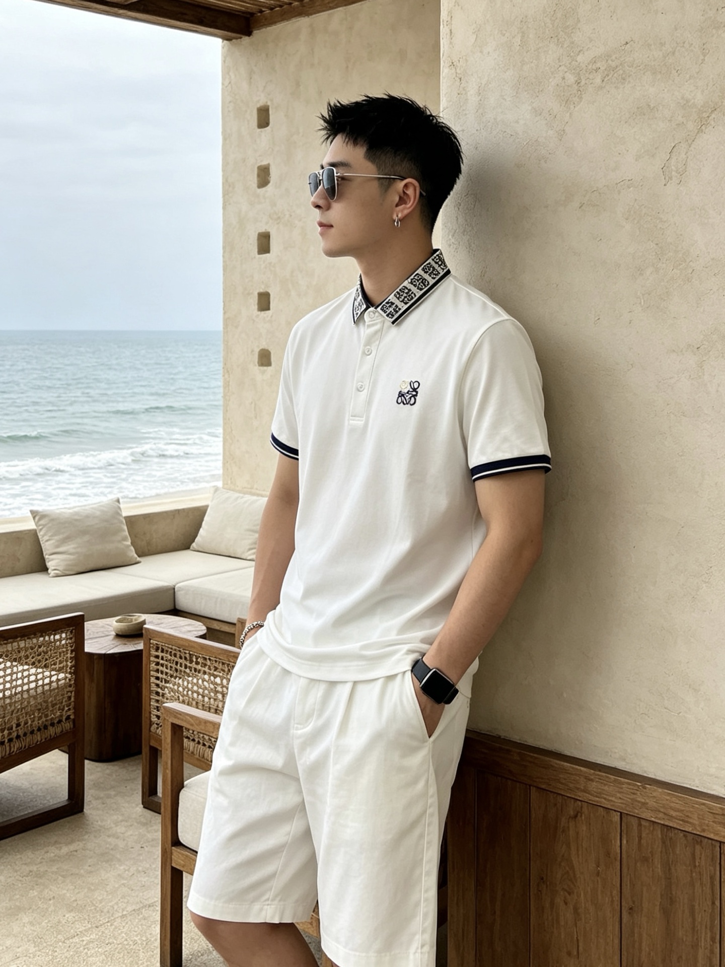 🔥 罗意威 LOEWE 老花领刺绣短袖Polo衫📏 尺码：M-3XL💎 面料工艺甄选高支精梳珠地棉，触感