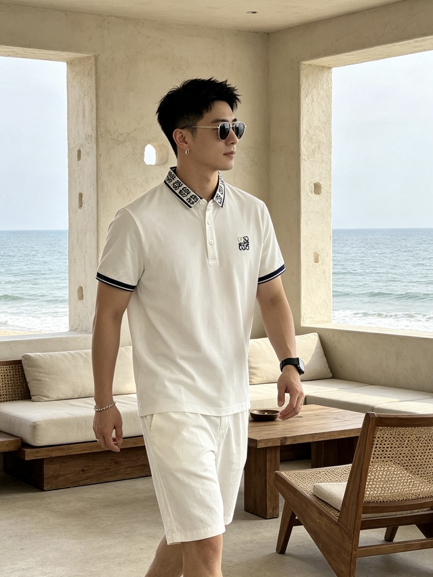 🔥 罗意威 LOEWE 老花领刺绣短袖Polo衫📏 尺码：M-3XL💎 面料工艺甄选高支精梳珠地棉，触感