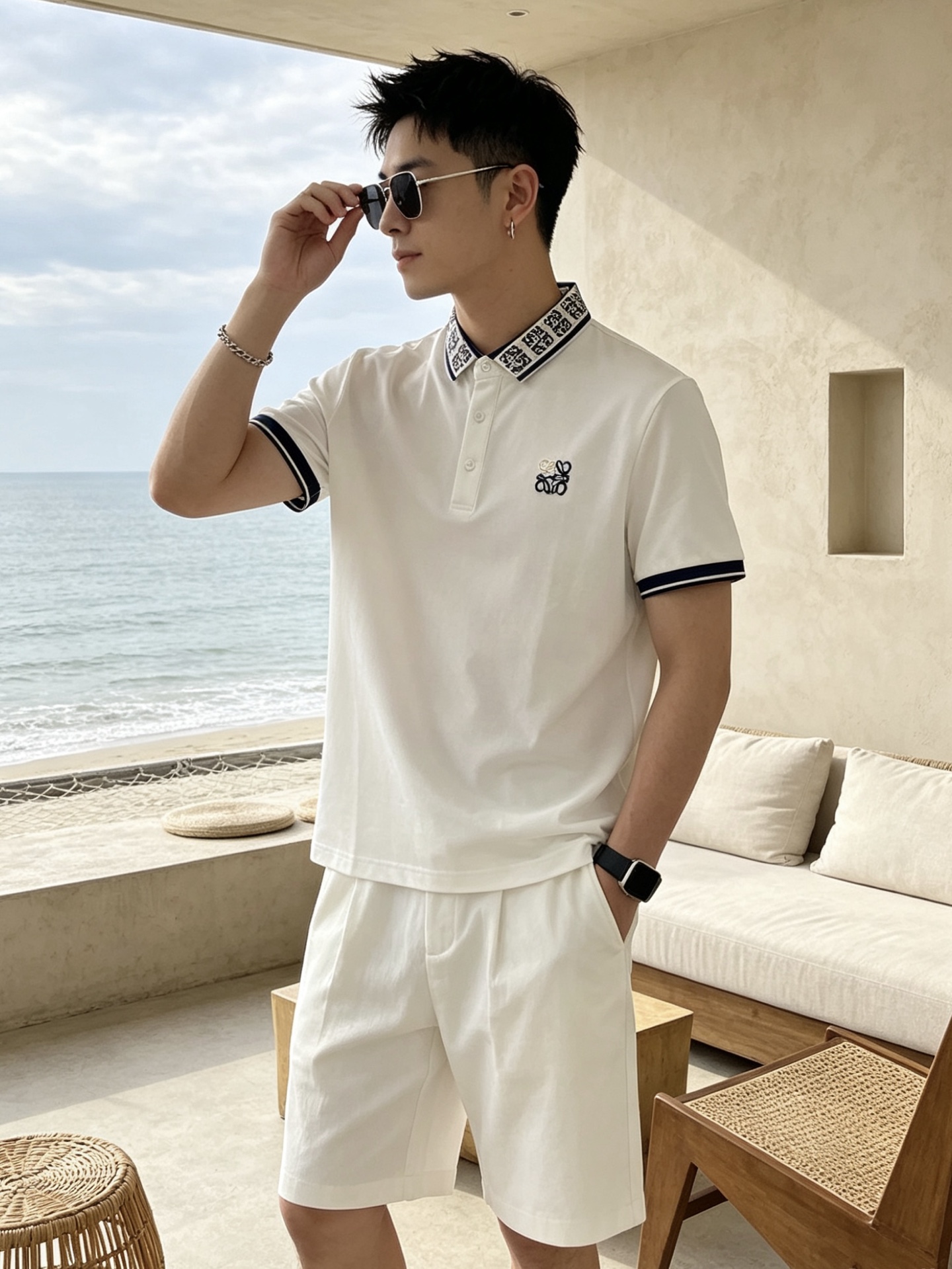 🔥 罗意威 LOEWE 老花领刺绣短袖Polo衫📏 尺码：M-3XL💎 面料工艺甄选高支精梳珠地棉，触感