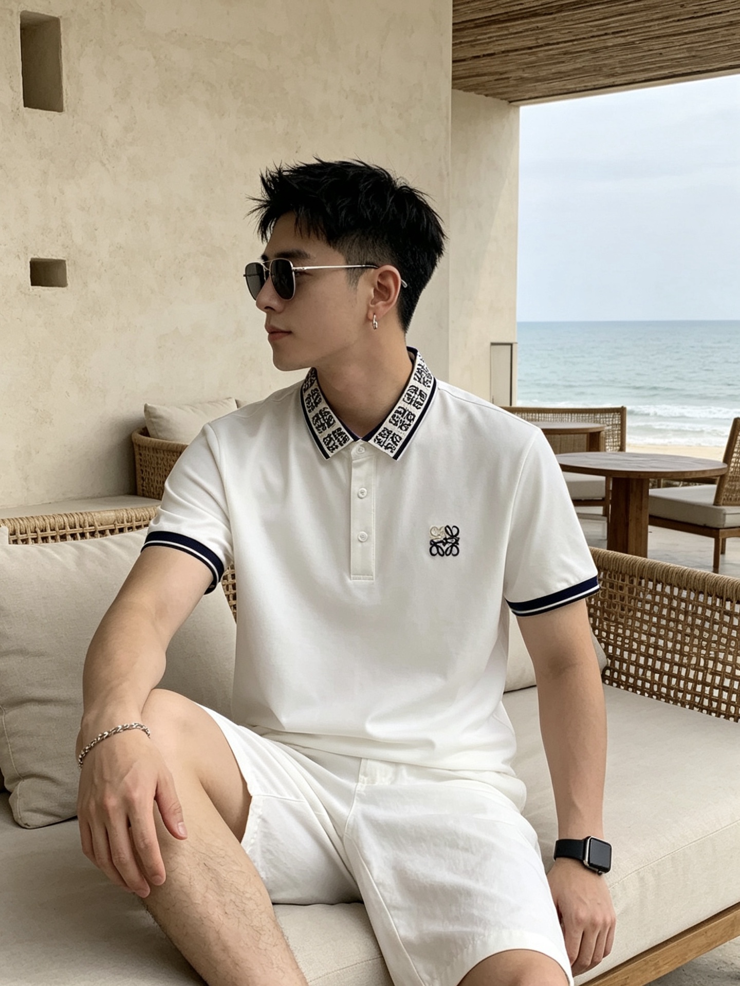 🔥 罗意威 LOEWE 老花领刺绣短袖Polo衫📏 尺码：M-3XL💎 面料工艺甄选高支精梳珠地棉，触感