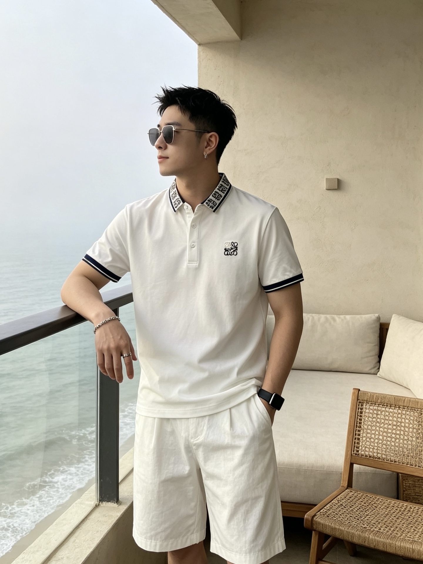 🔥 罗意威 LOEWE 老花领刺绣短袖Polo衫📏 尺码：M-3XL💎 面料工艺甄选高支精梳珠地棉，触感