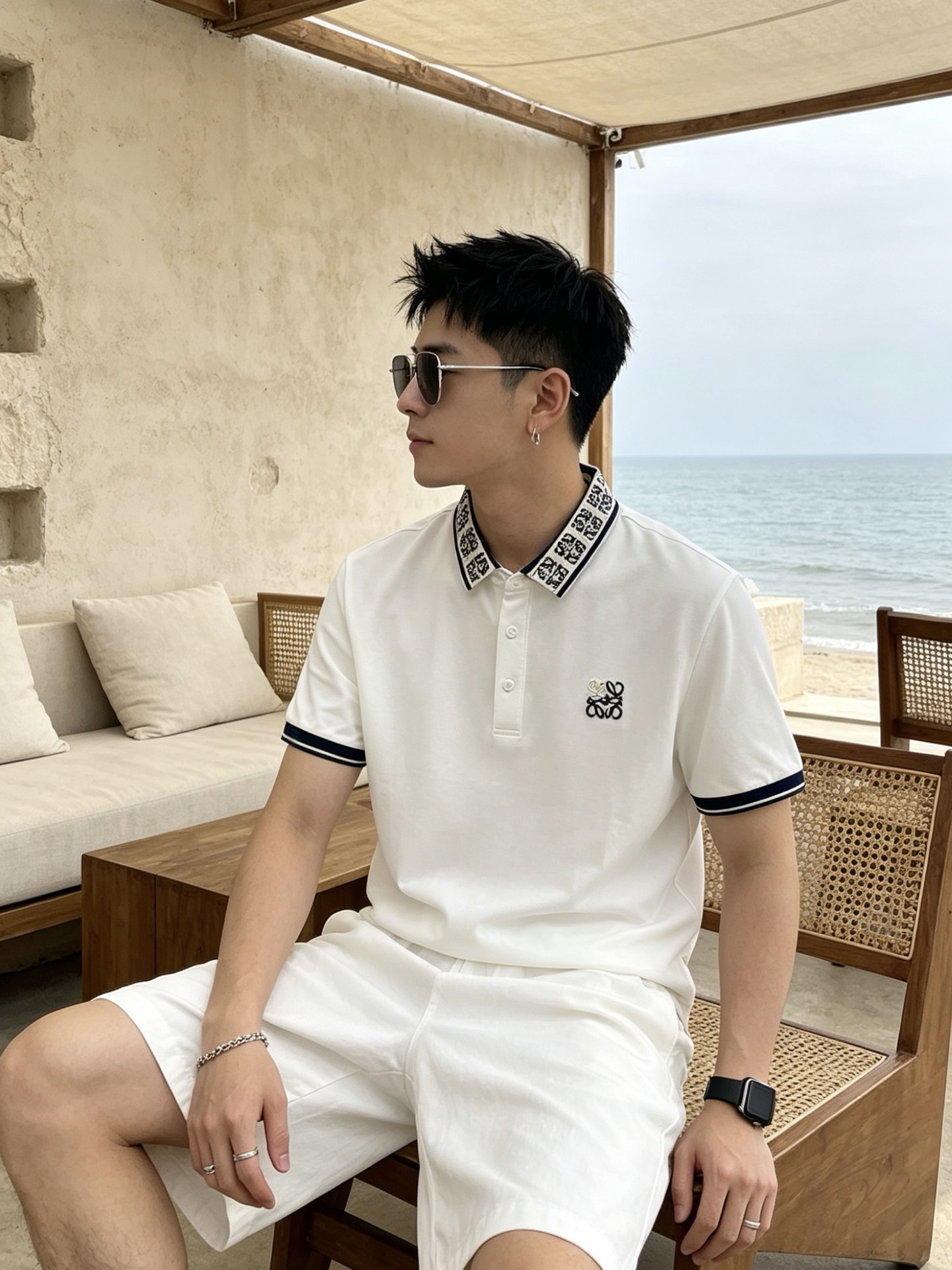 🔥 罗意威 LOEWE 老花领刺绣短袖Polo衫📏 尺码：M-3XL💎 面料工艺甄选高支精梳珠地棉，触感